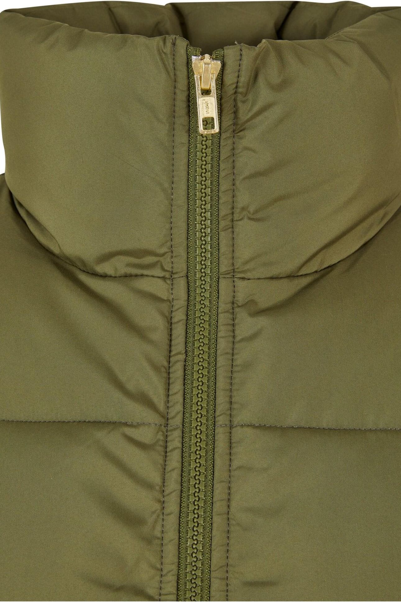 LADIES WAISTED PUFFER VEST OLIVE 8