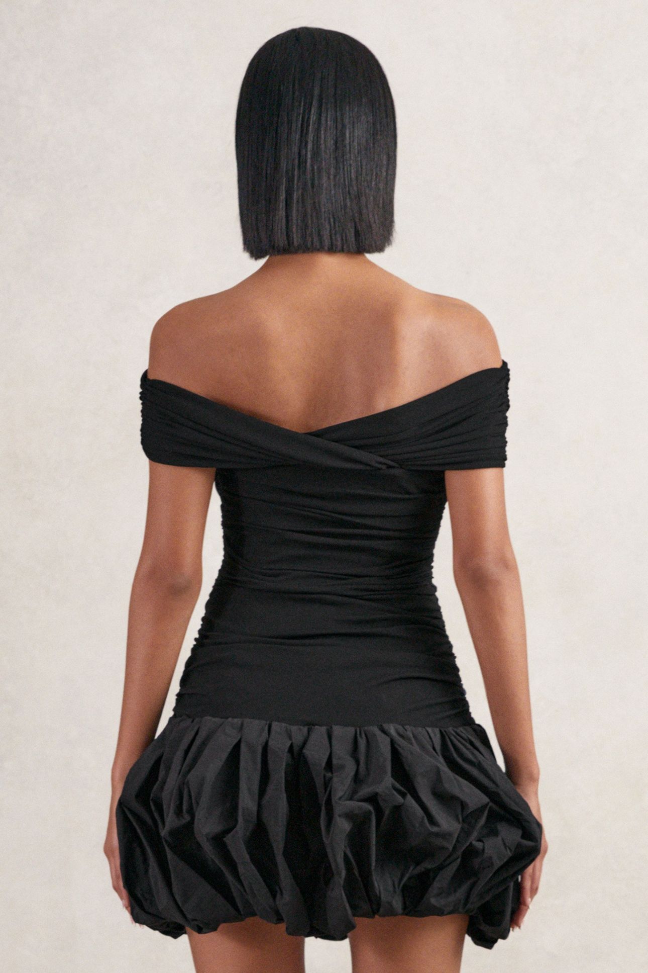 PUFFBALL MINI DRESS BLACK 2