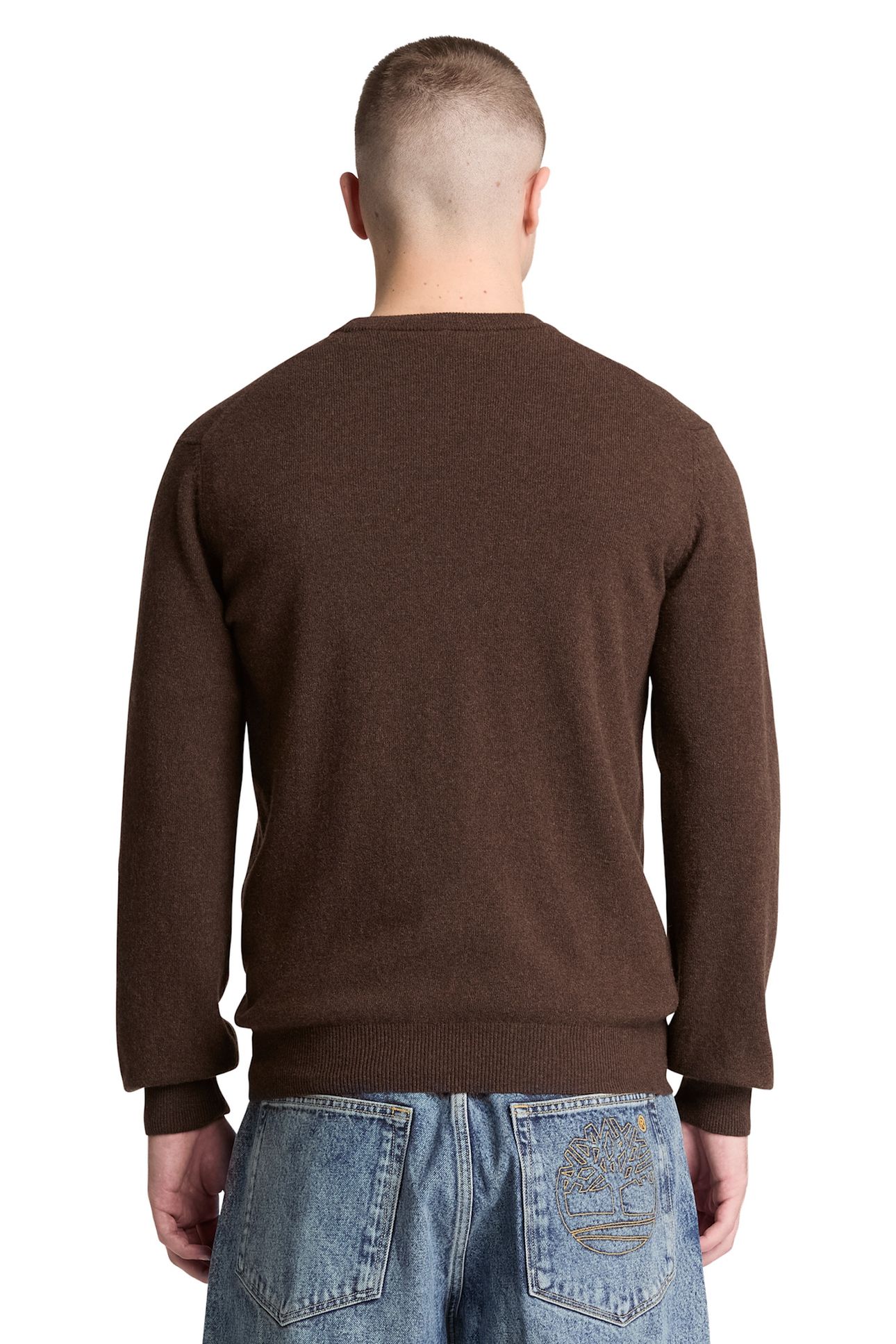 JAFFREY WOOL CREWNECK SWEATER MOLE HEATHER 2