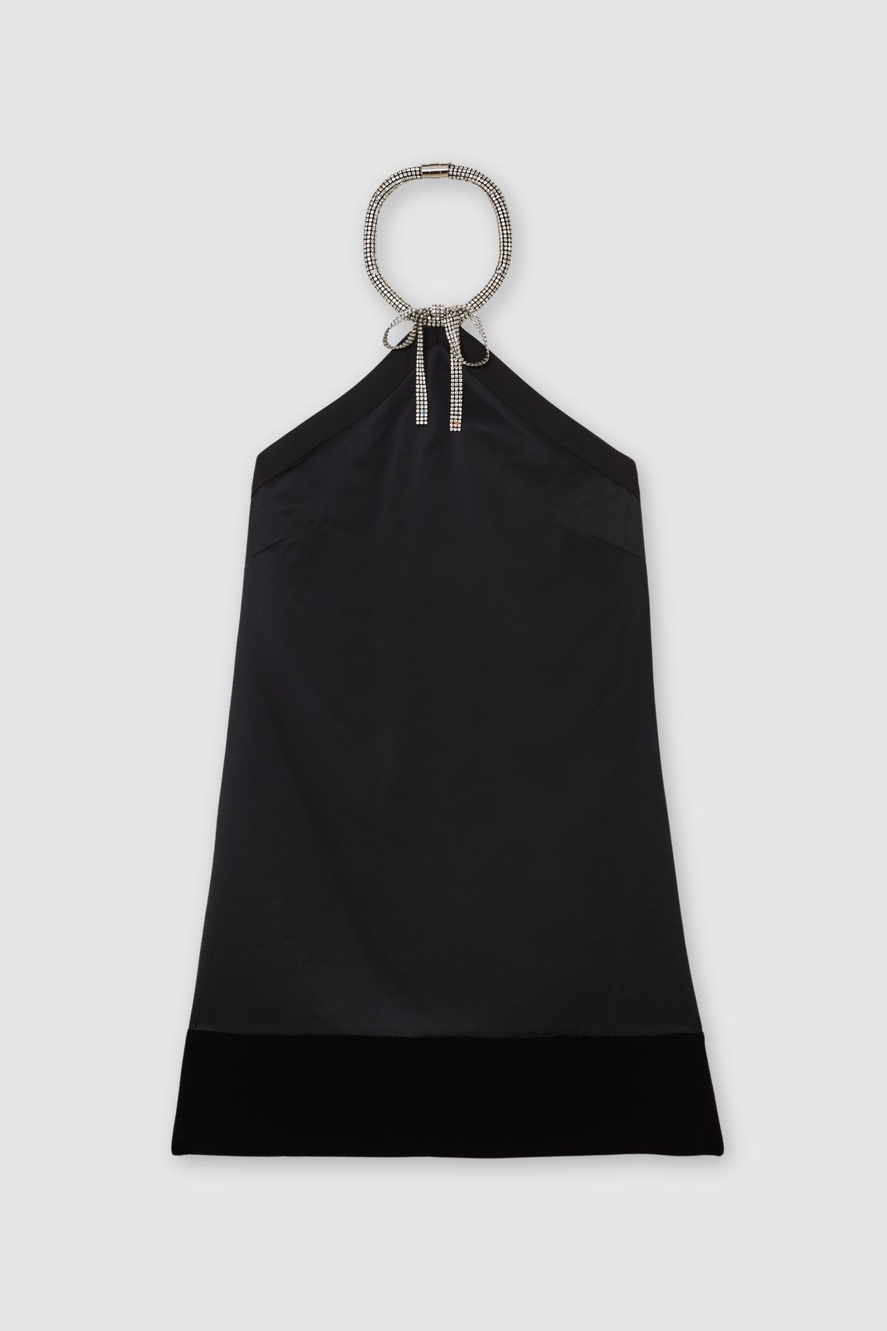 EMBELLISHED NECKLACE MINI DRESS BLACK 5