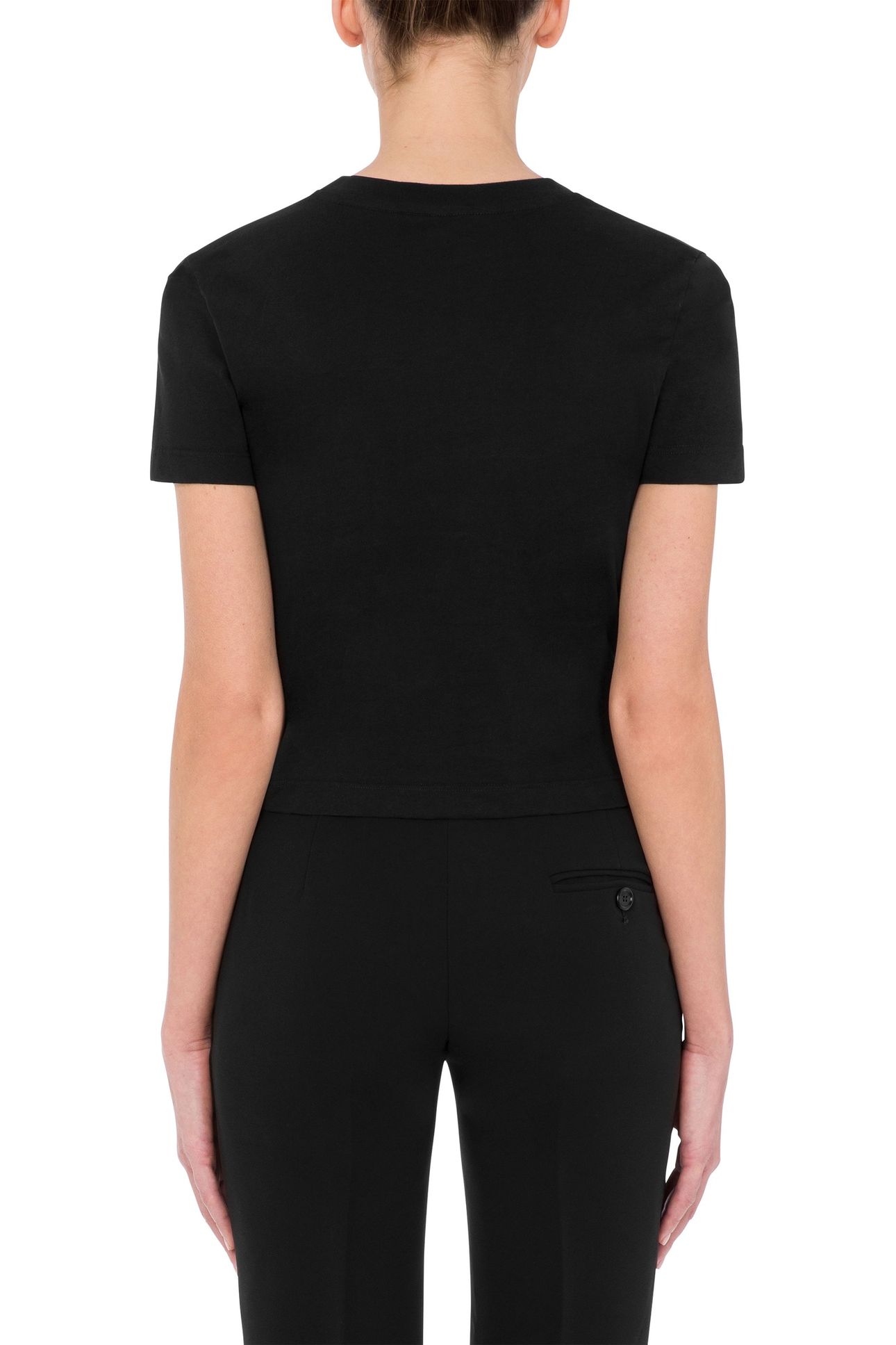 INFLATABLE HEART ORGANIC JERSEY CROPPED T-SHIRT BLACK 2