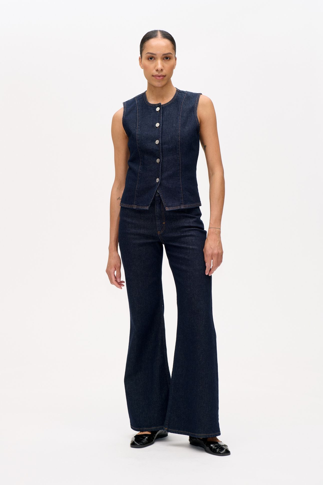 MENE BLOUSE DARK DENIM WASH 2