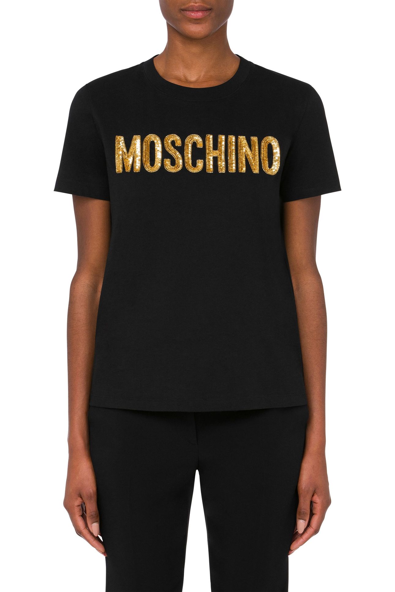 ORGANIC JERSEY T-SHIRT EMBELLISHED LOGO BLACK 1