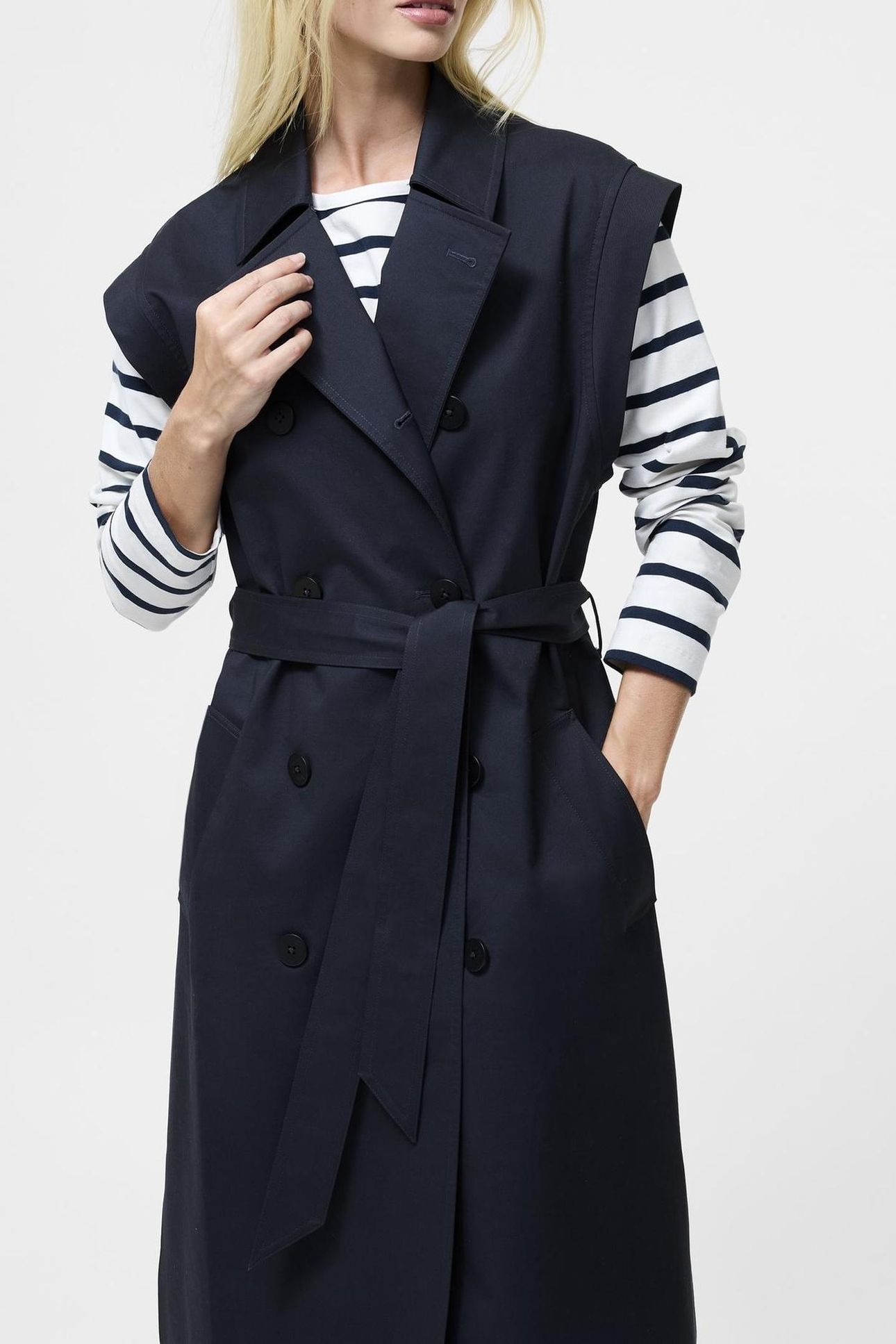 DANBY SLVLSS TRENCH COAT NAVY NAVY 4