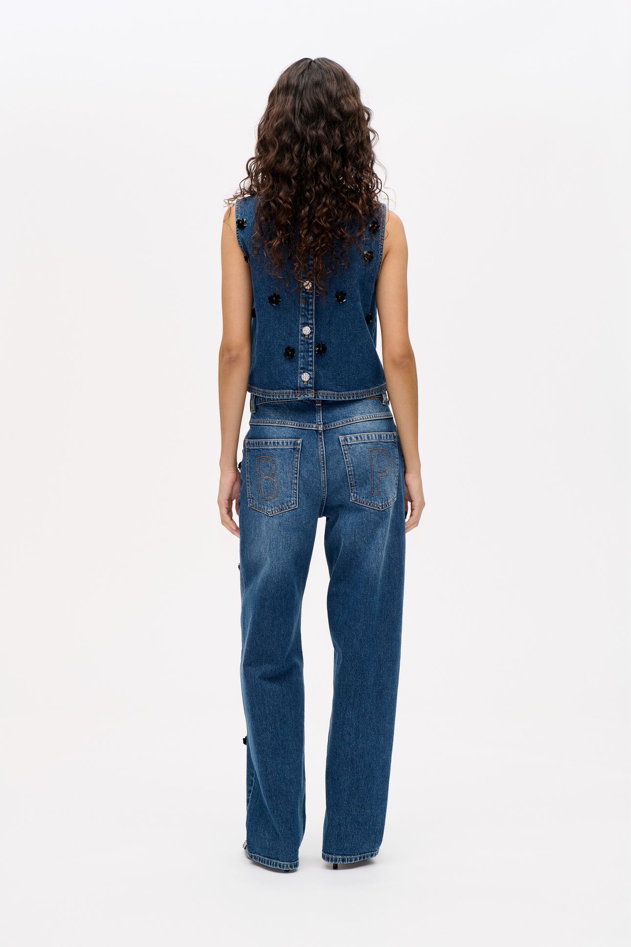 MADINE BLOUSE DENIM SEQUINCE FLOWER 3