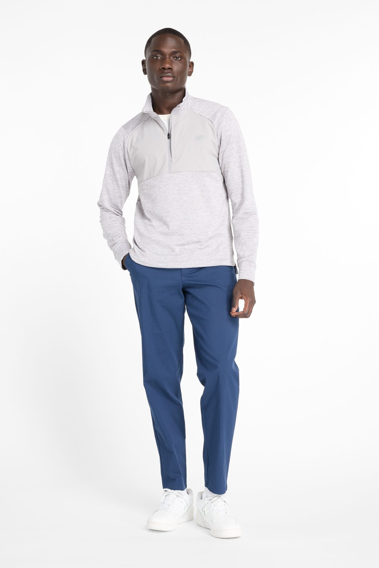 RC ESSENTIAL HEAT GRID 1/2 ZIP ATHLETIC GREY 3