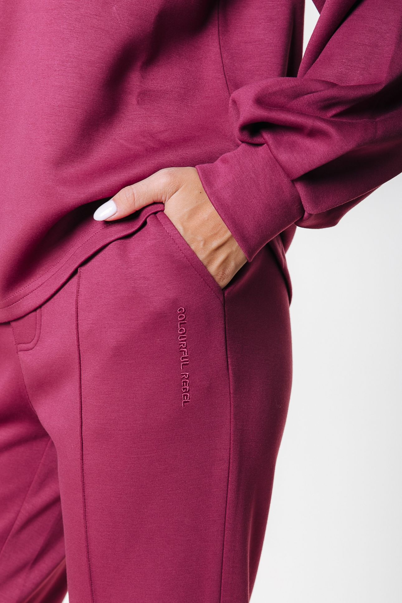 JIBY PINTUCK STRAIGHT PANTS BORDEAUX 4