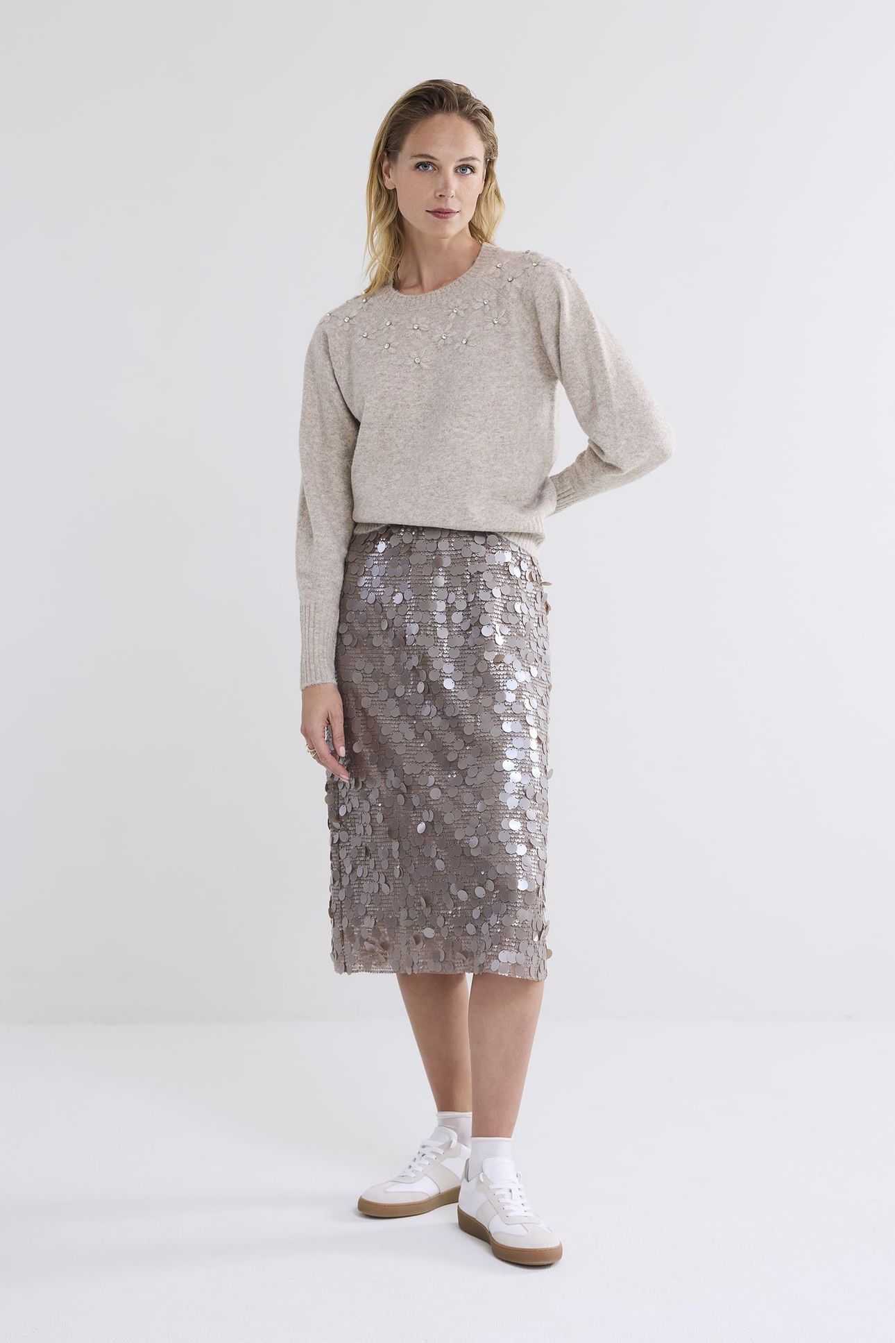 SKIRT DULL BIG SEQUINS CASHMERE 1