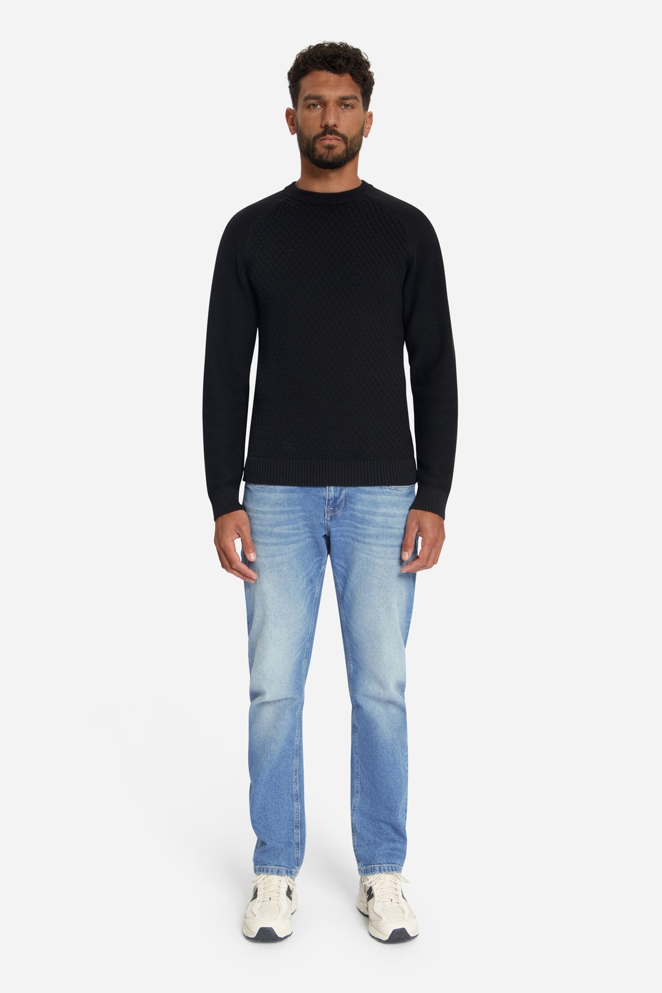 PULLOVER CREWNECK CABLE KNIT BLACK 4