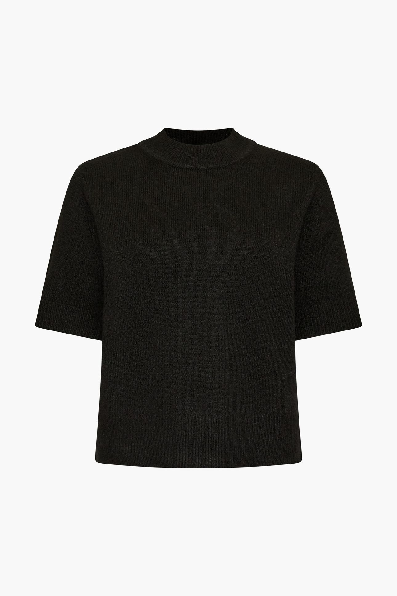 KEZIA S/S MOCK NK TOP BLACK 4