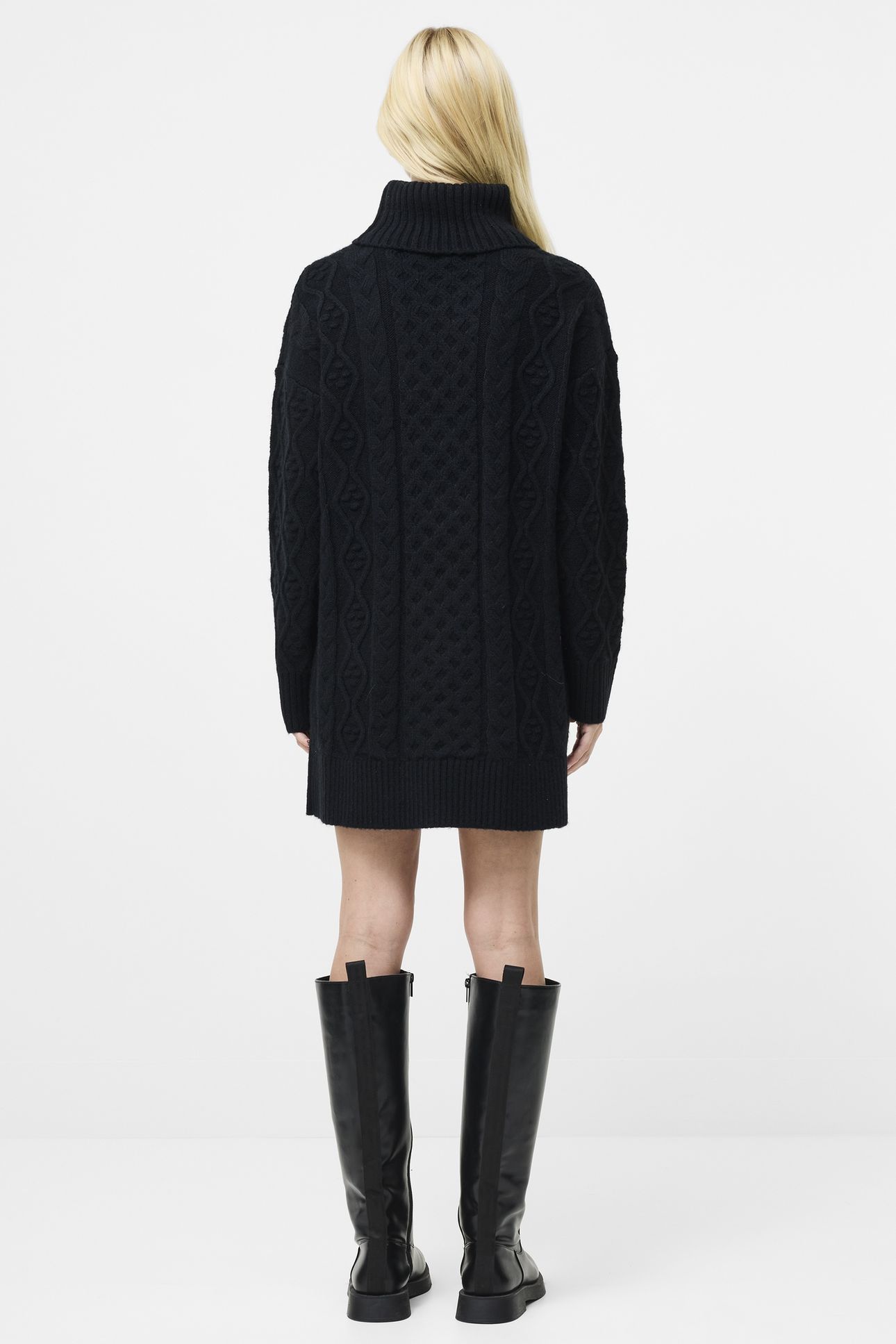 MAKIRA KNIT TURTLENECK MINI DR BLACK 3