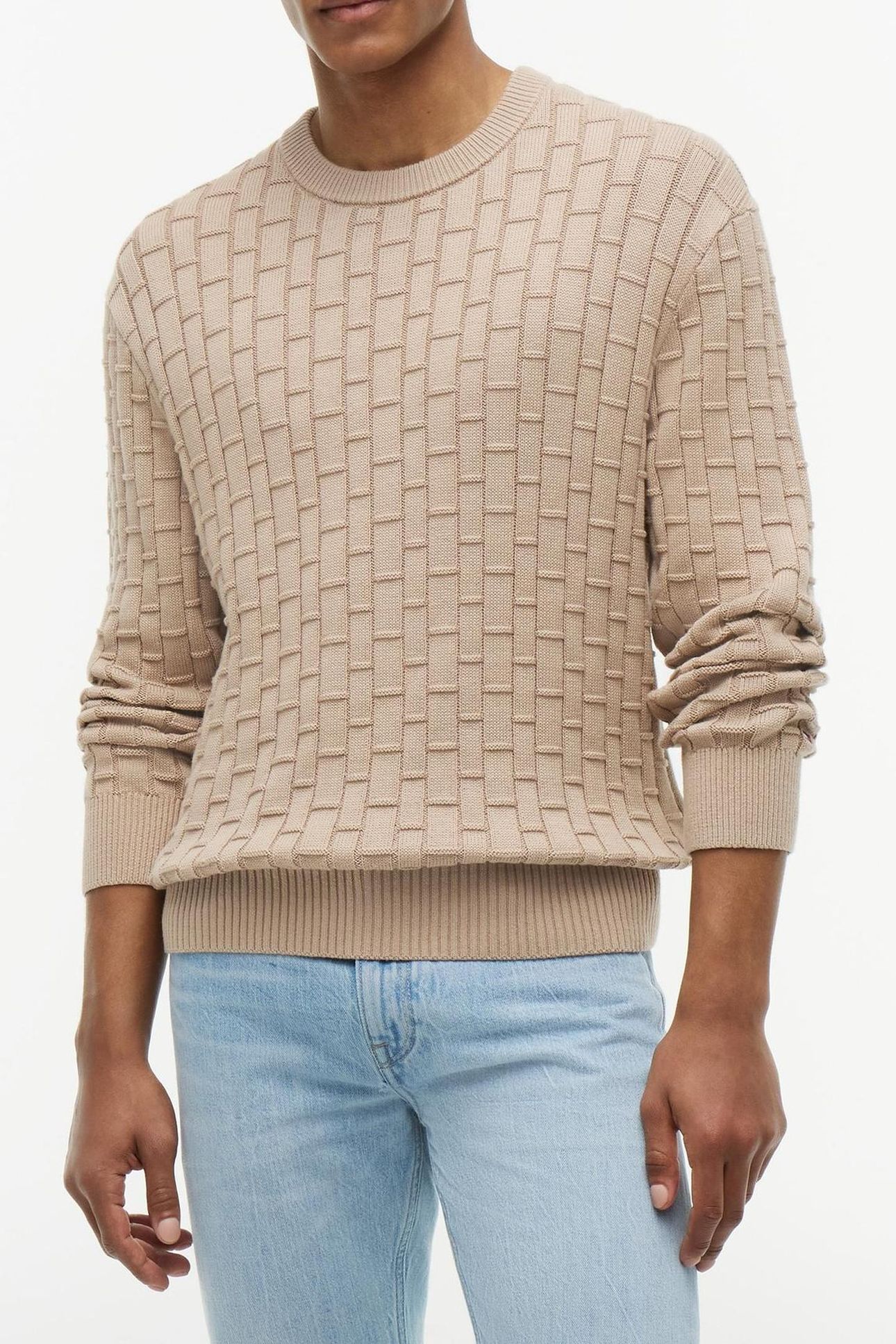 MOCK CABLE CREW NECK BATIQUE KHAKI 1
