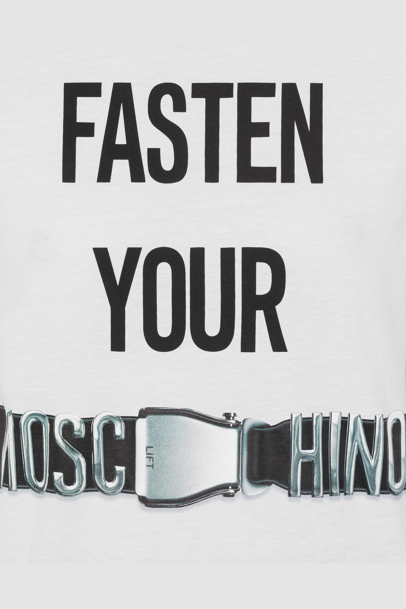 FASTEN YOUR BELT ORGANIC JERSEY T-SHIRT WHITE 4