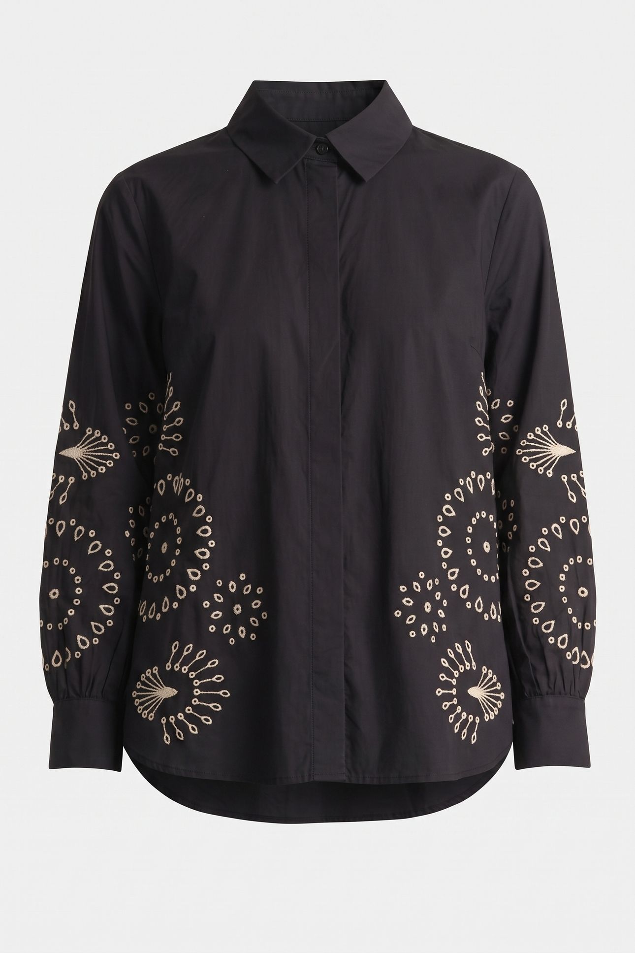 CAMBRIA COTTON EMBROIDERED TOP BLACK/CREAM 4