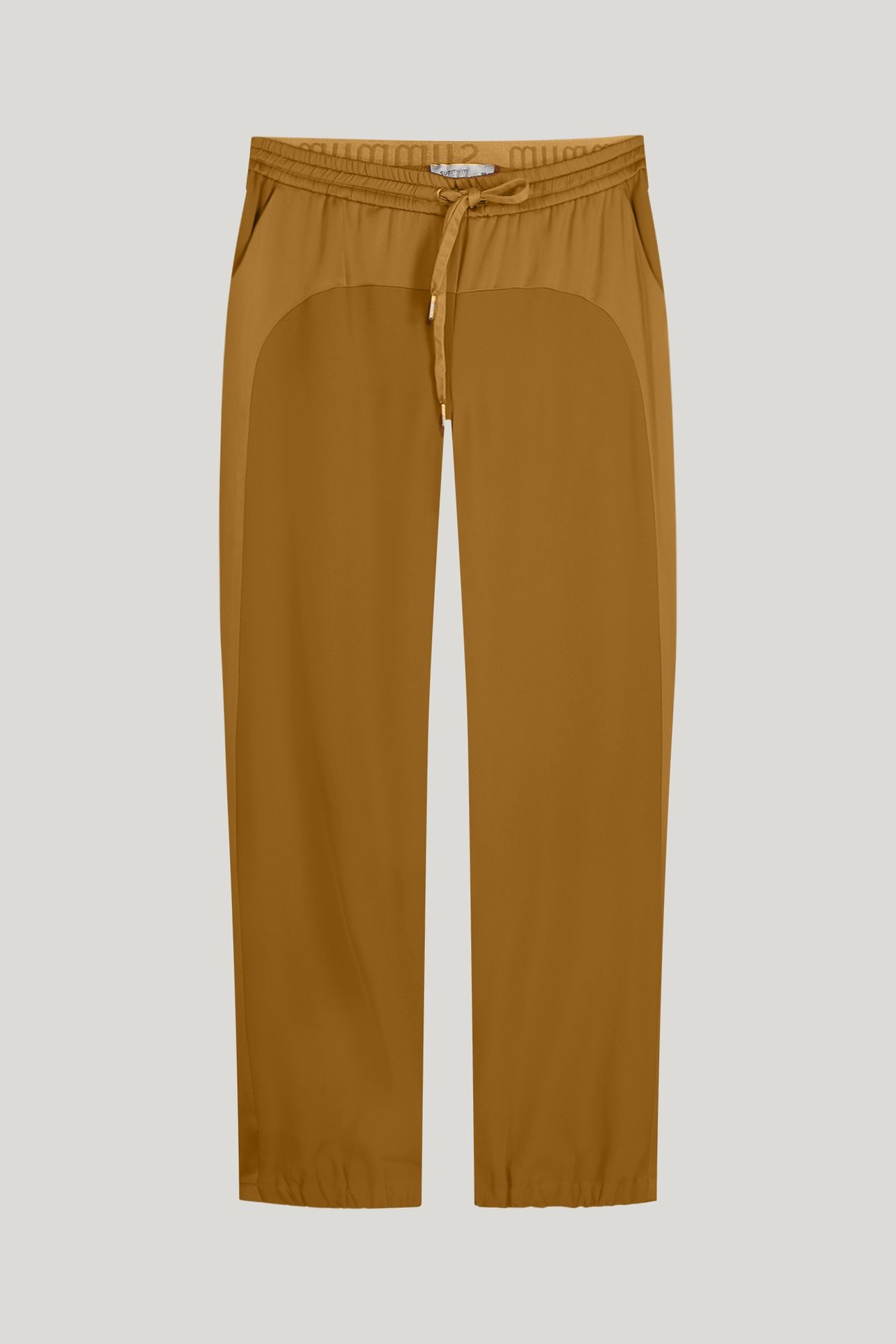 TROUSERS CREPE VISCOSE BLEND CAMEL BROWN 1
