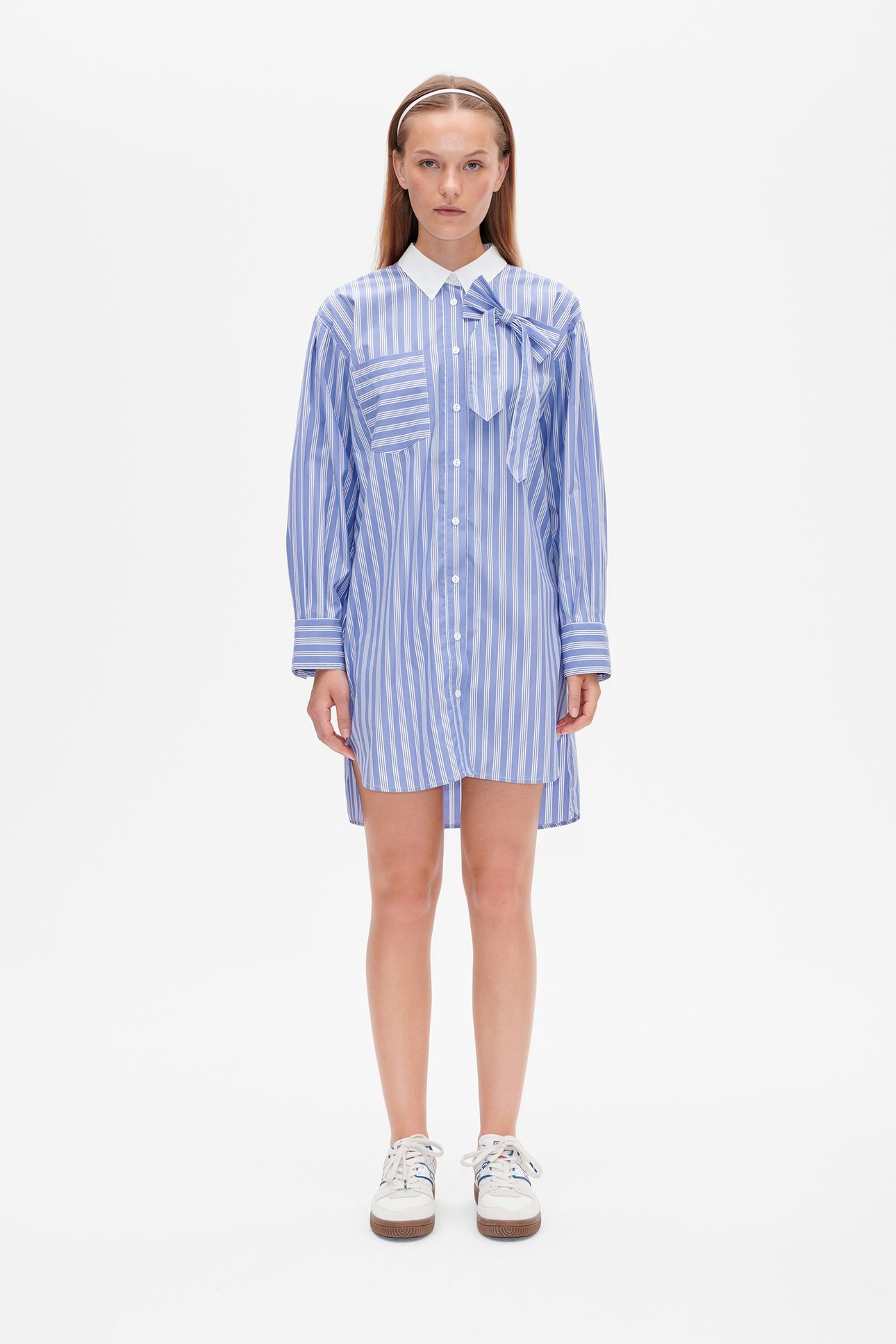 ANCIA DRESS WEDGE BLUE STRIPE 1