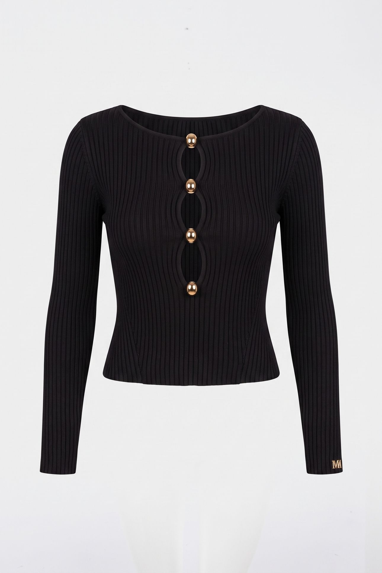 AGATHE RIBBED LS SWT JET BLACK A996 3