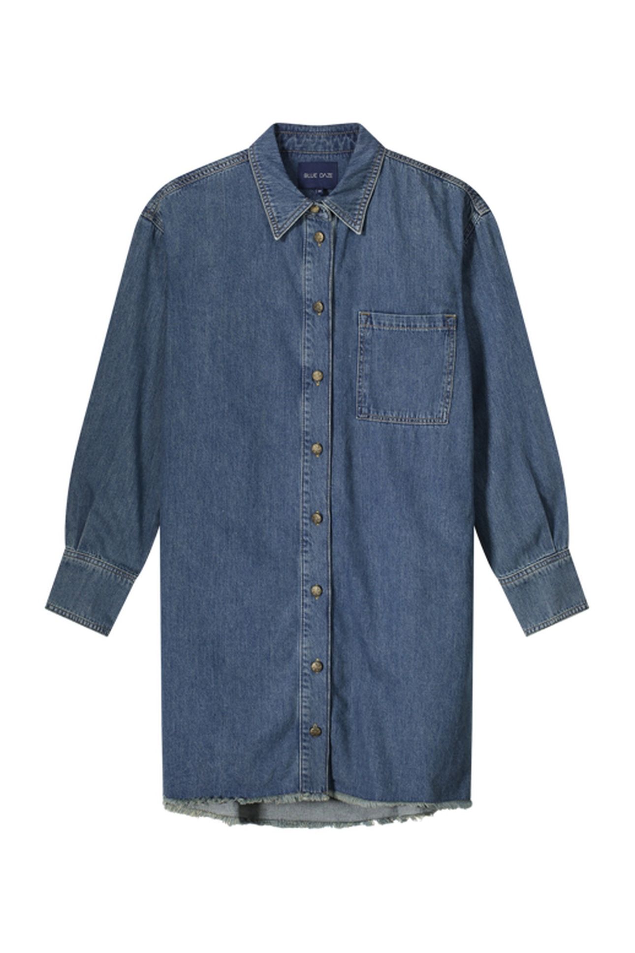 DENIM SHIRT DRESS LIGHT COTTON TWILL BLEACHED DENIM 5