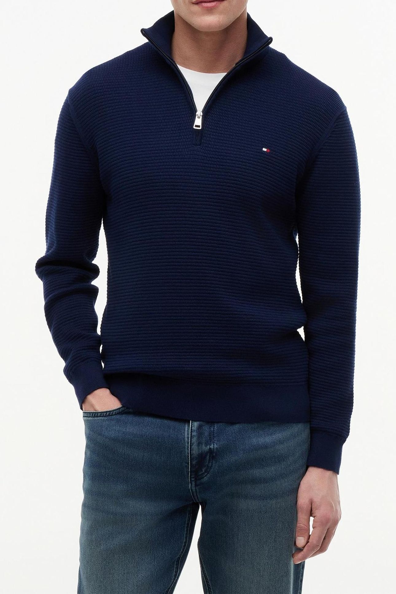 SEASONAL STRUCTURE HALF-ZIP JUMPER CARBON NAVY 2