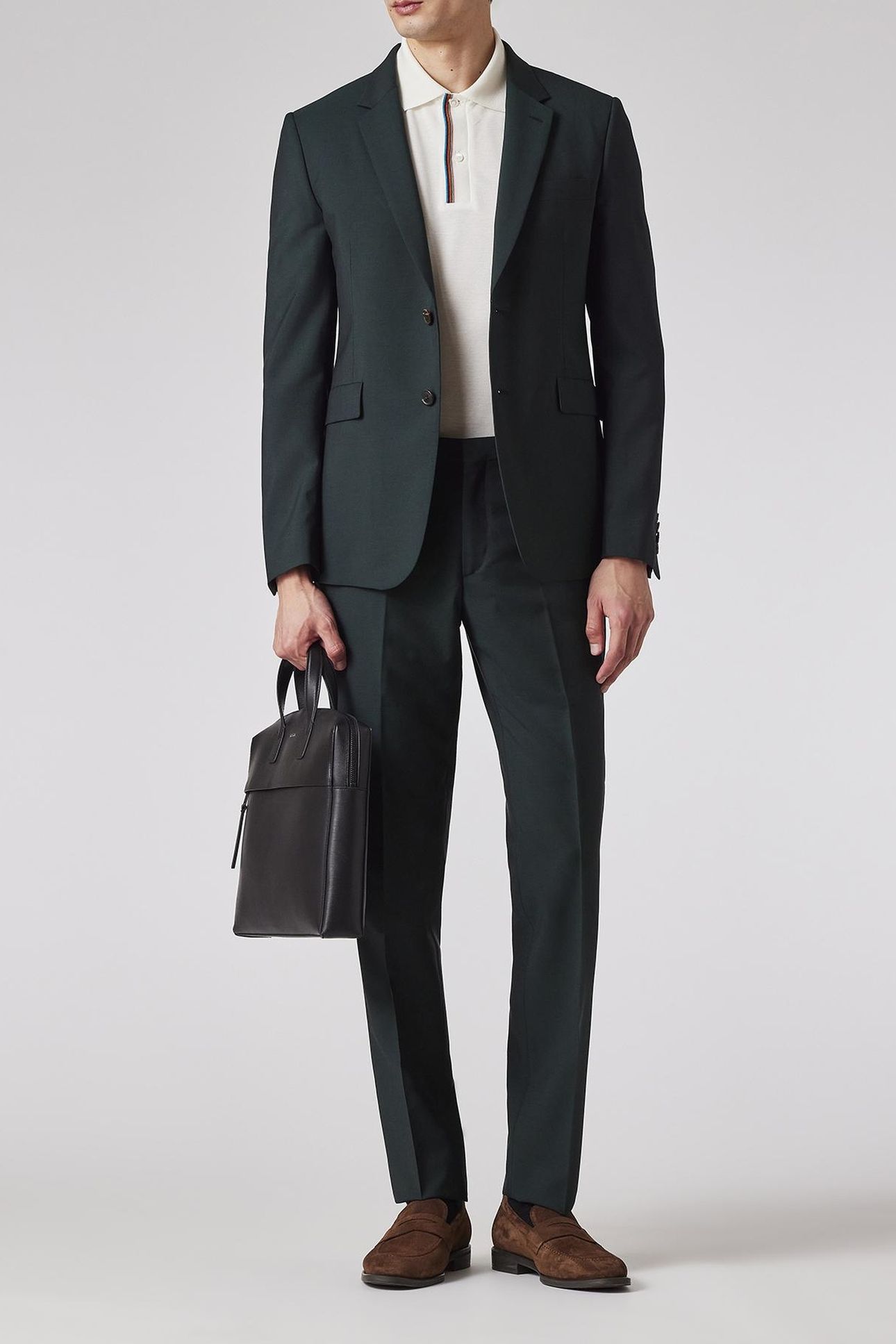 MENS SLIM FIT 2BTN SUIT VERY DARK GREEN 5