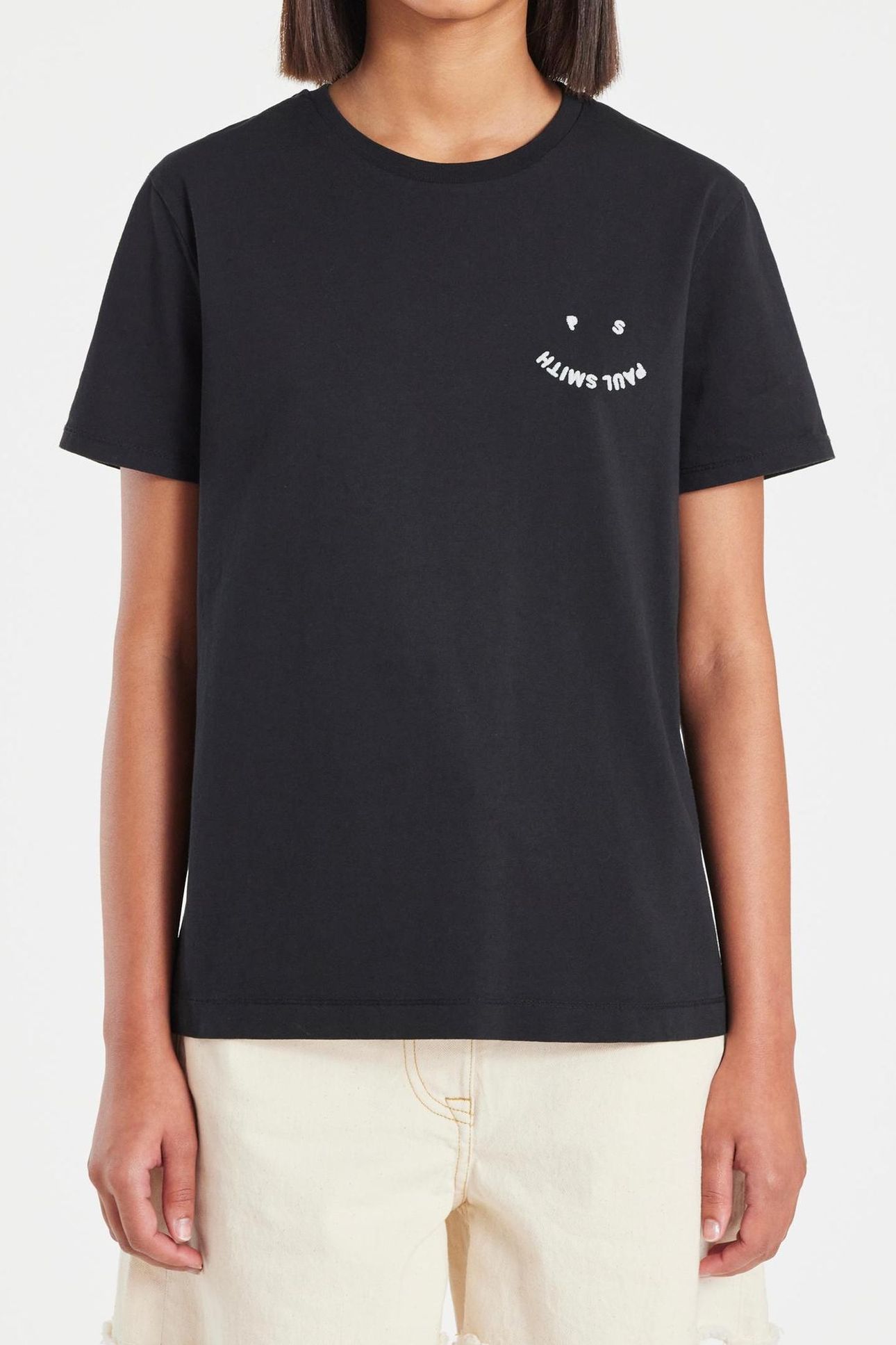 WOMENS SS TSHIRT PS HAPPY BLACK 1