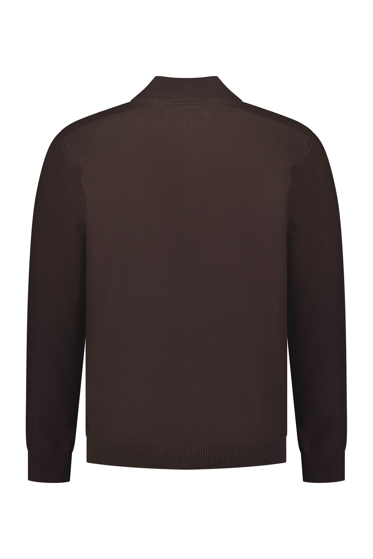 PULLOVER HALF ZIP SHOULDER DETAIL DARK BROWN 3