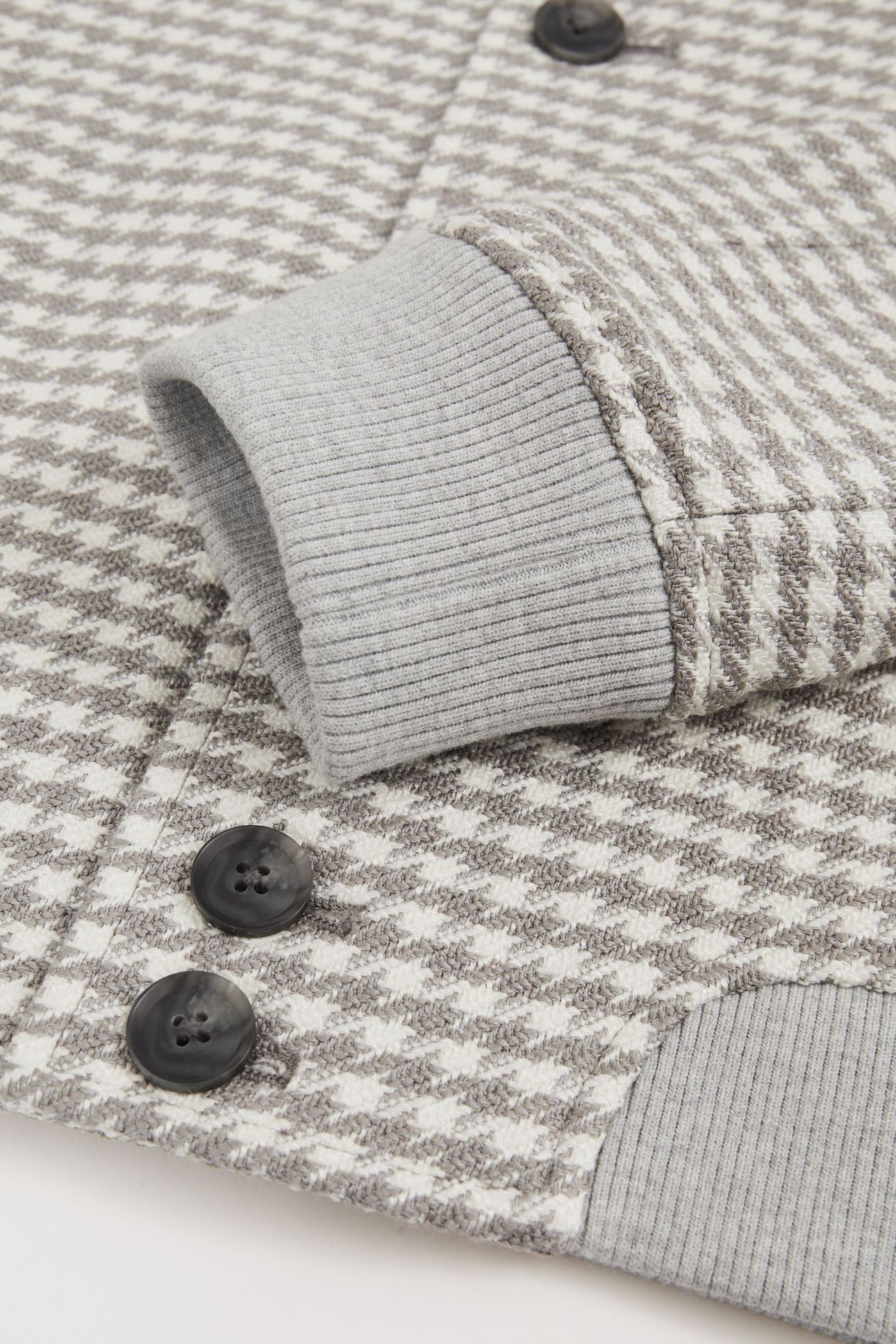 LS DOGTOOTH CHECK BLOUSON JACKET SOFT GREY/WHITE 5