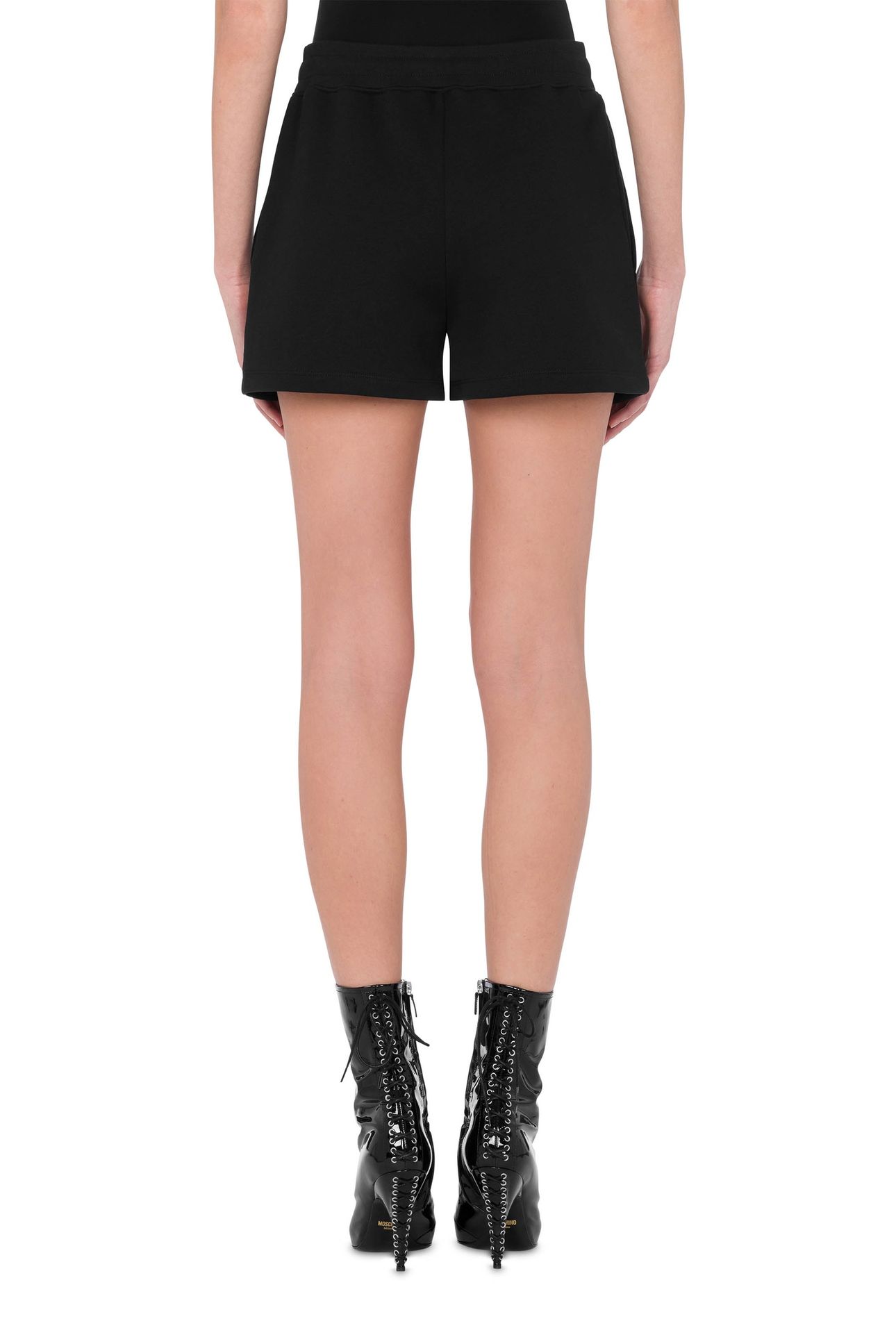 TEDDY EMBROIDERY FLEECE SHORTS BLACK 2