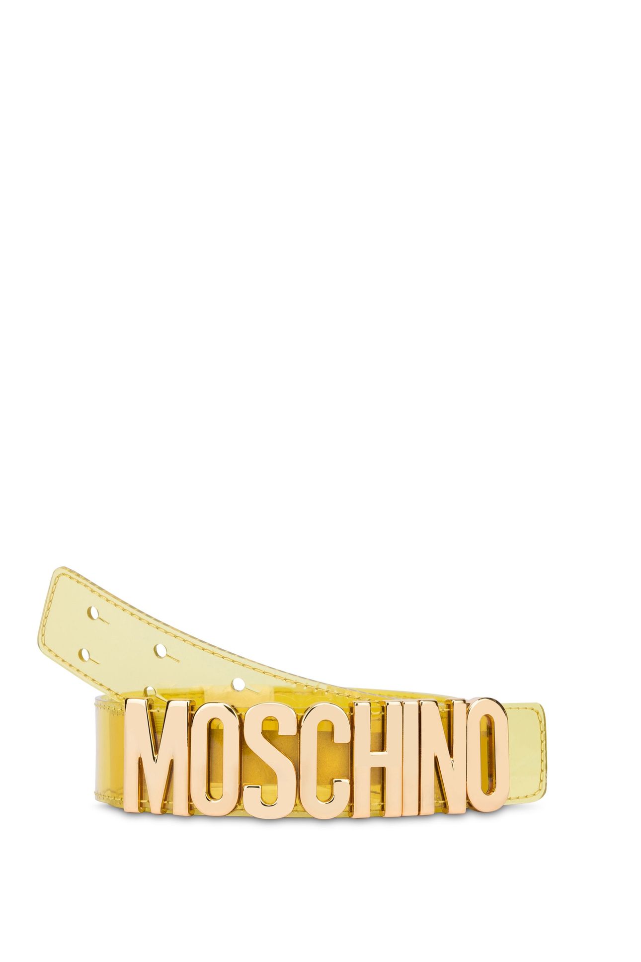 TRANSPARENT LOGO LETTERING BELT YELLOW 1