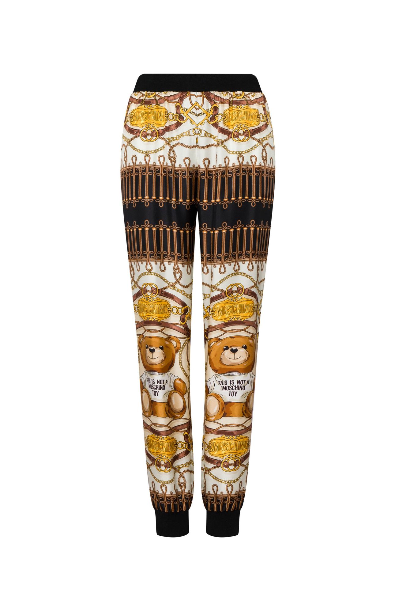 MILITARY TEDDY SCARF SILK TROUSERS WHITE 3
