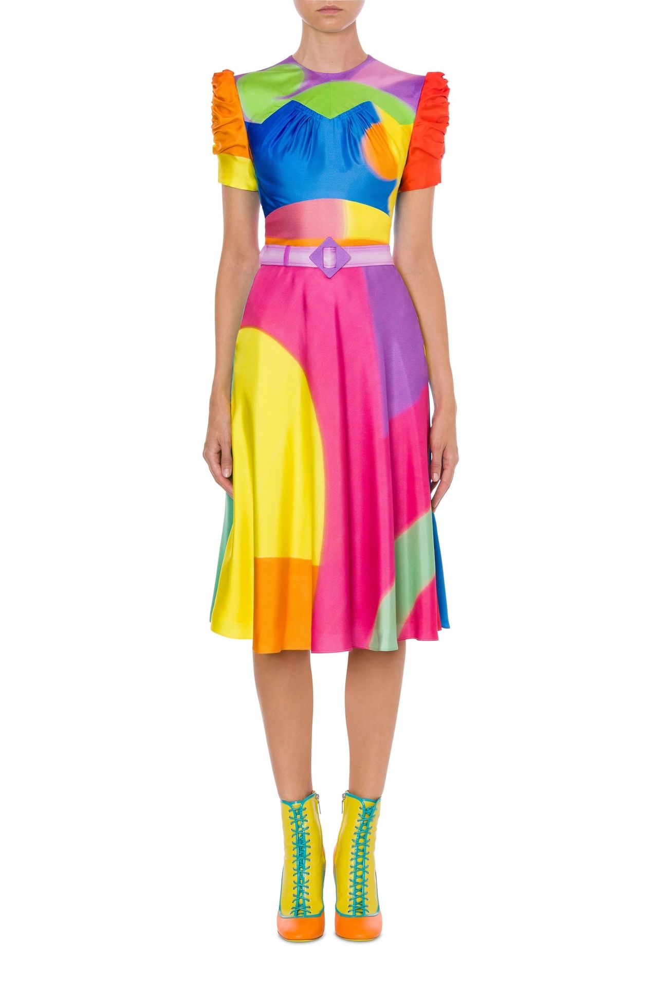 PROJECTION PRINT TWILL DRESS MULTICOLOR 1