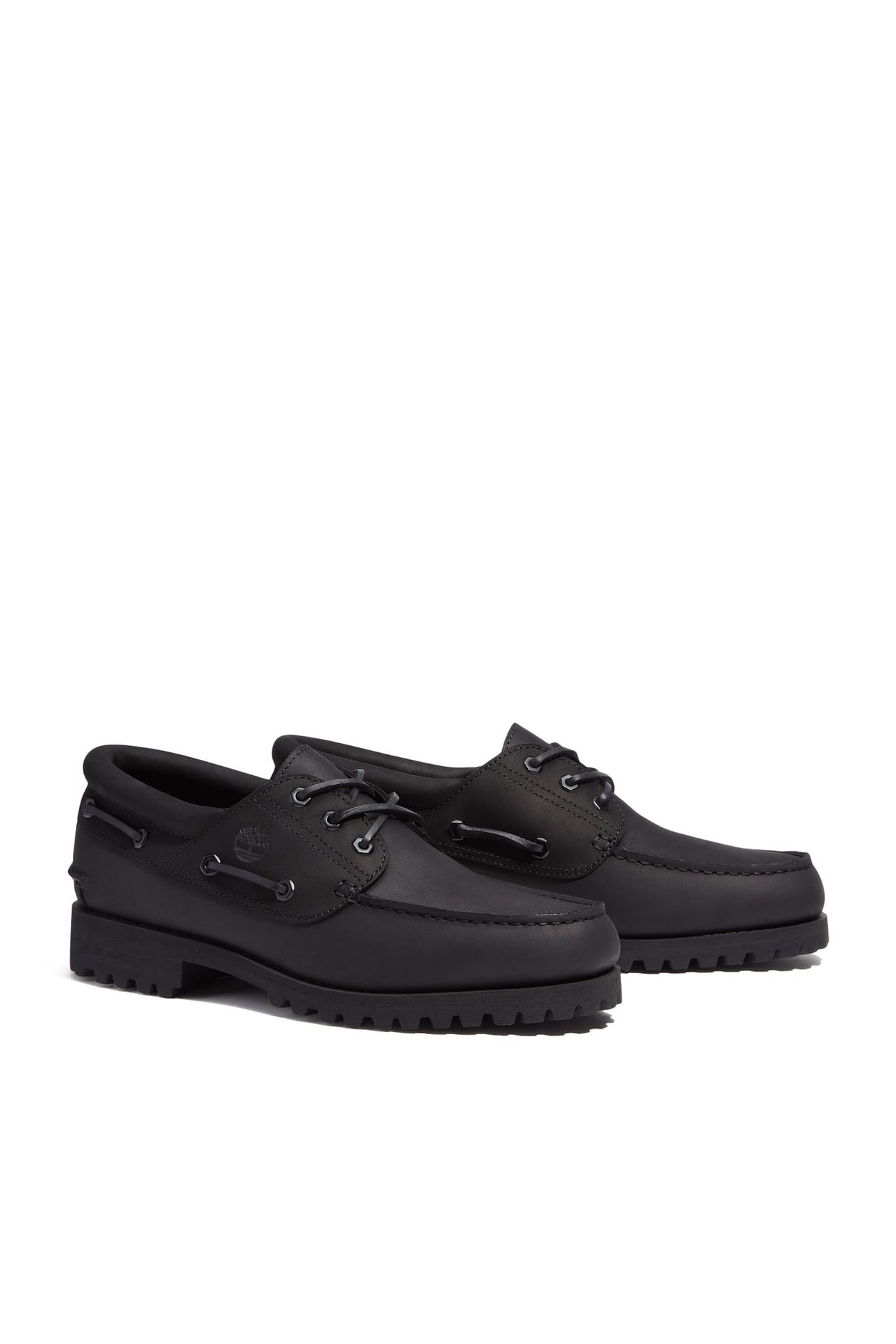 AUTH ESSENTIAL BOAT SHOE BLACK FULL GRAIN W BLACK 3