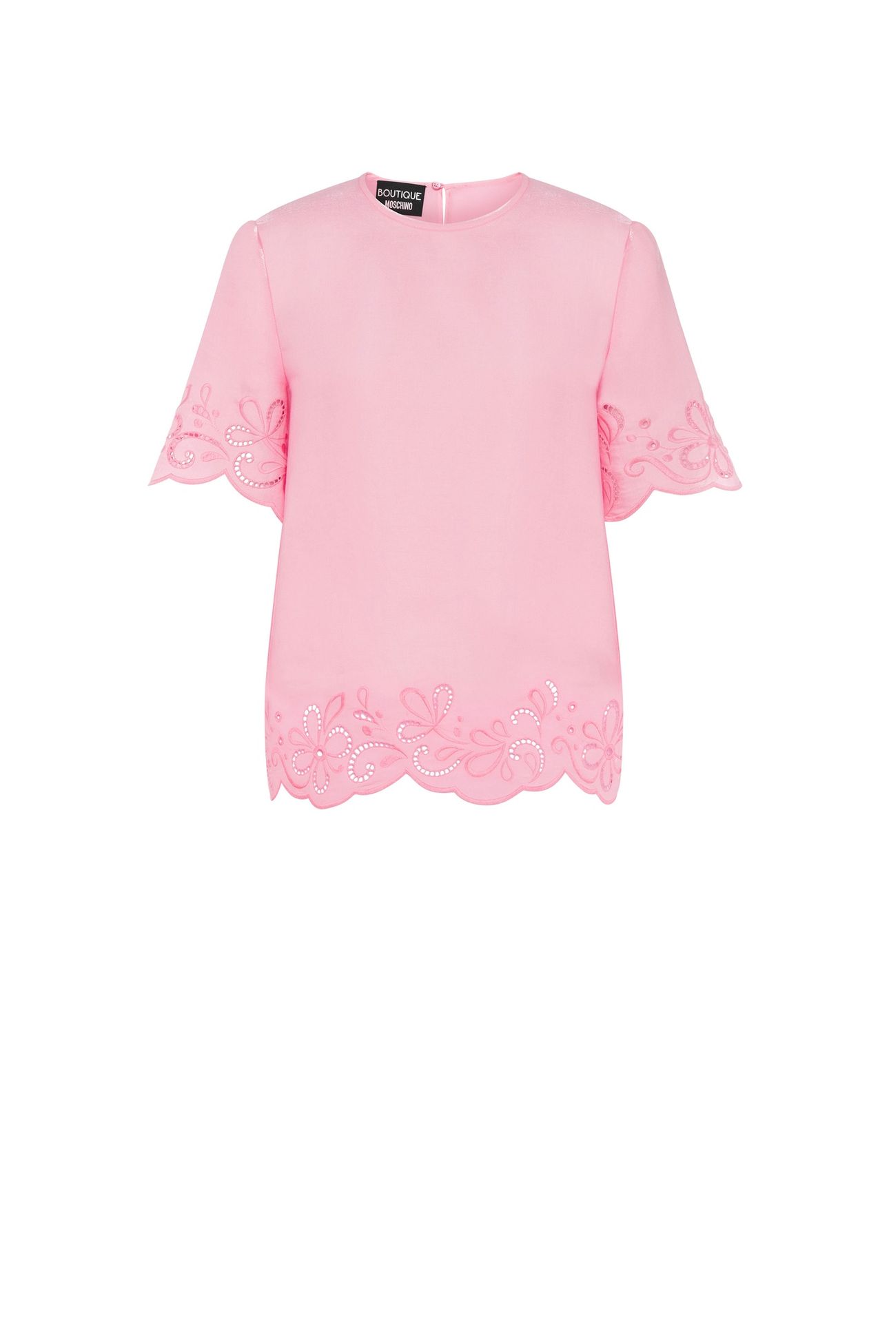 AJOUR NYLON AND VISCOSE BLOUSE PINK 3