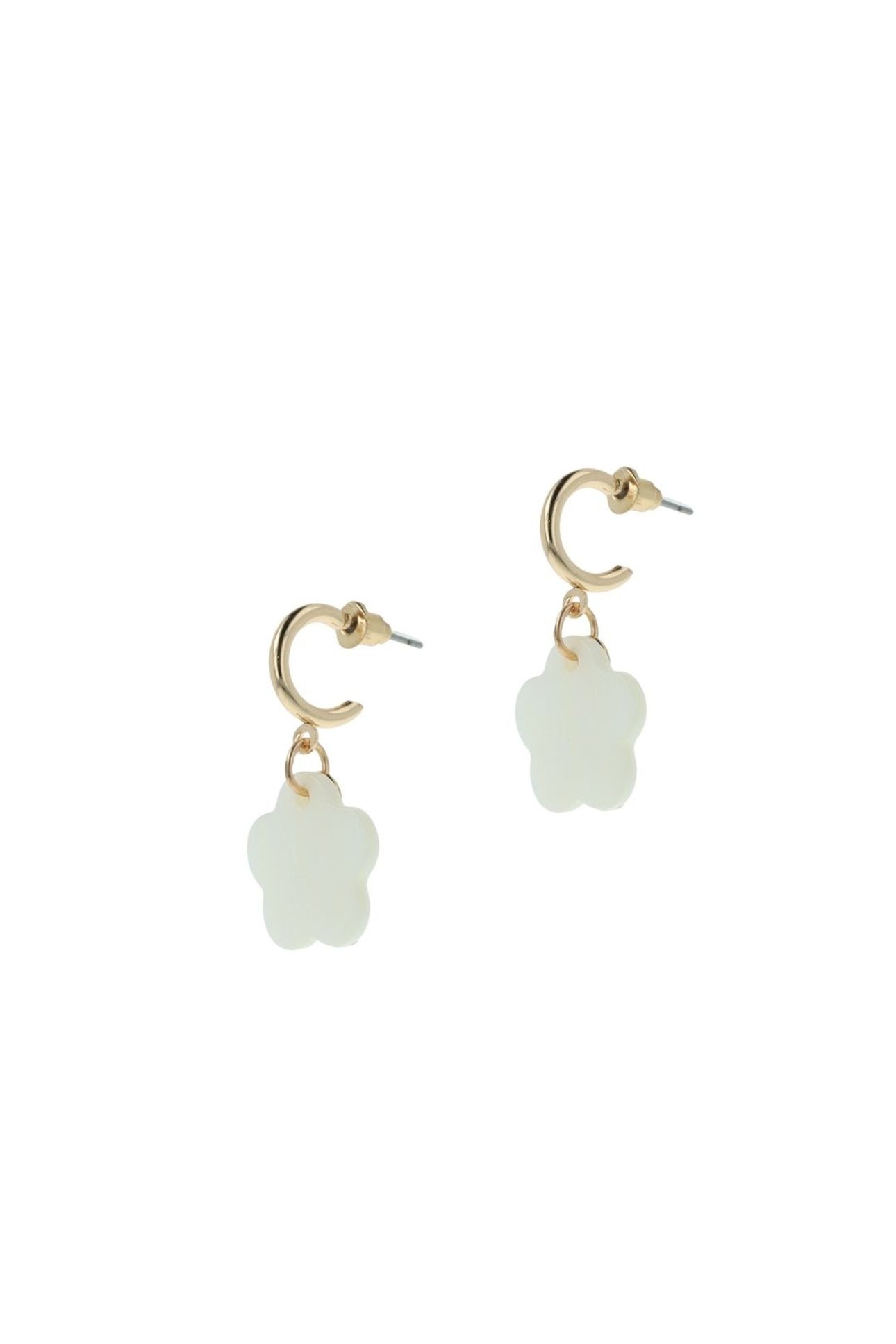 FLOWER SHELL EARRINGS WHITE 3