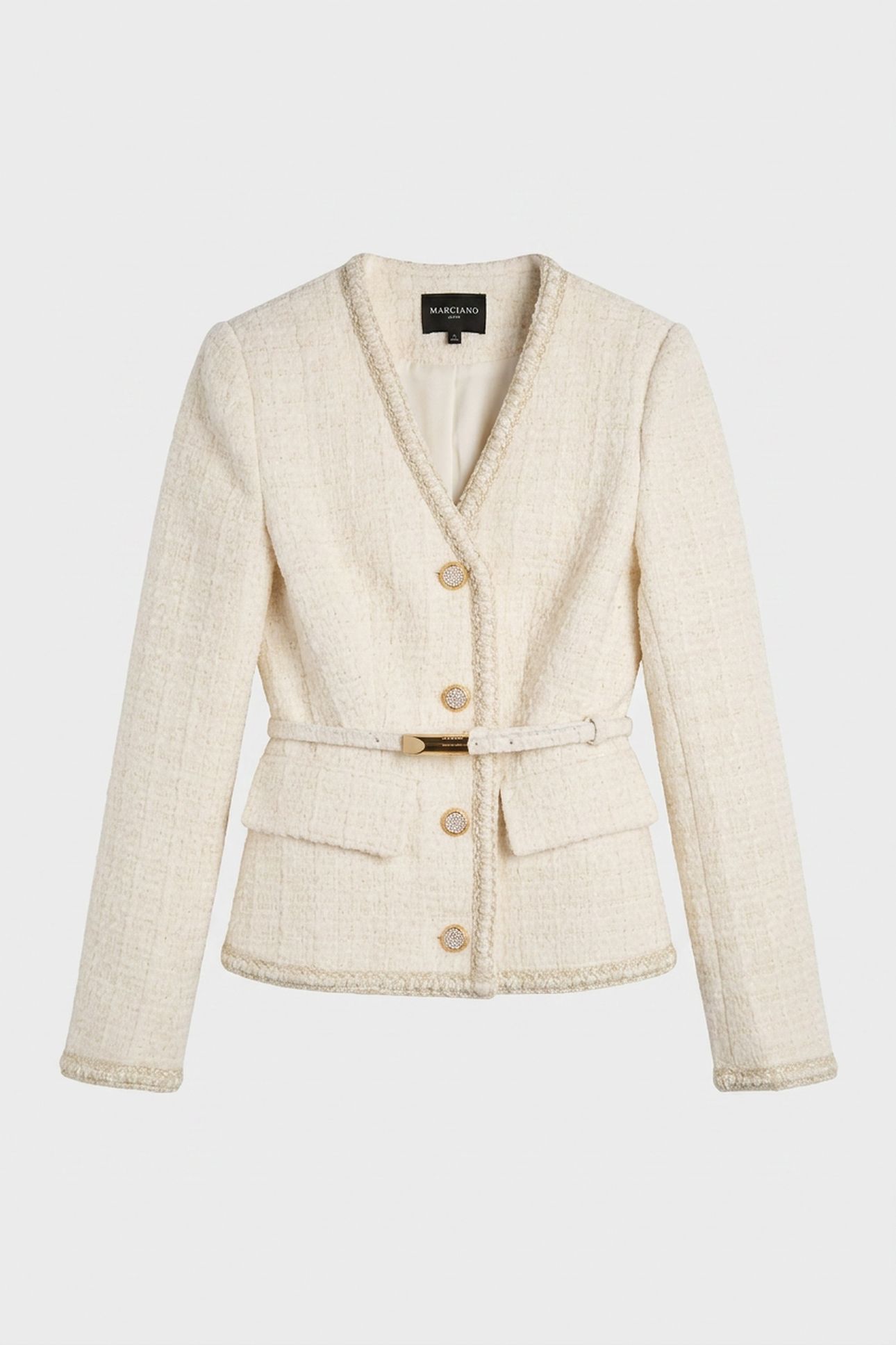 SUE BELTED BLAZER MACADAMIA MULTI 3