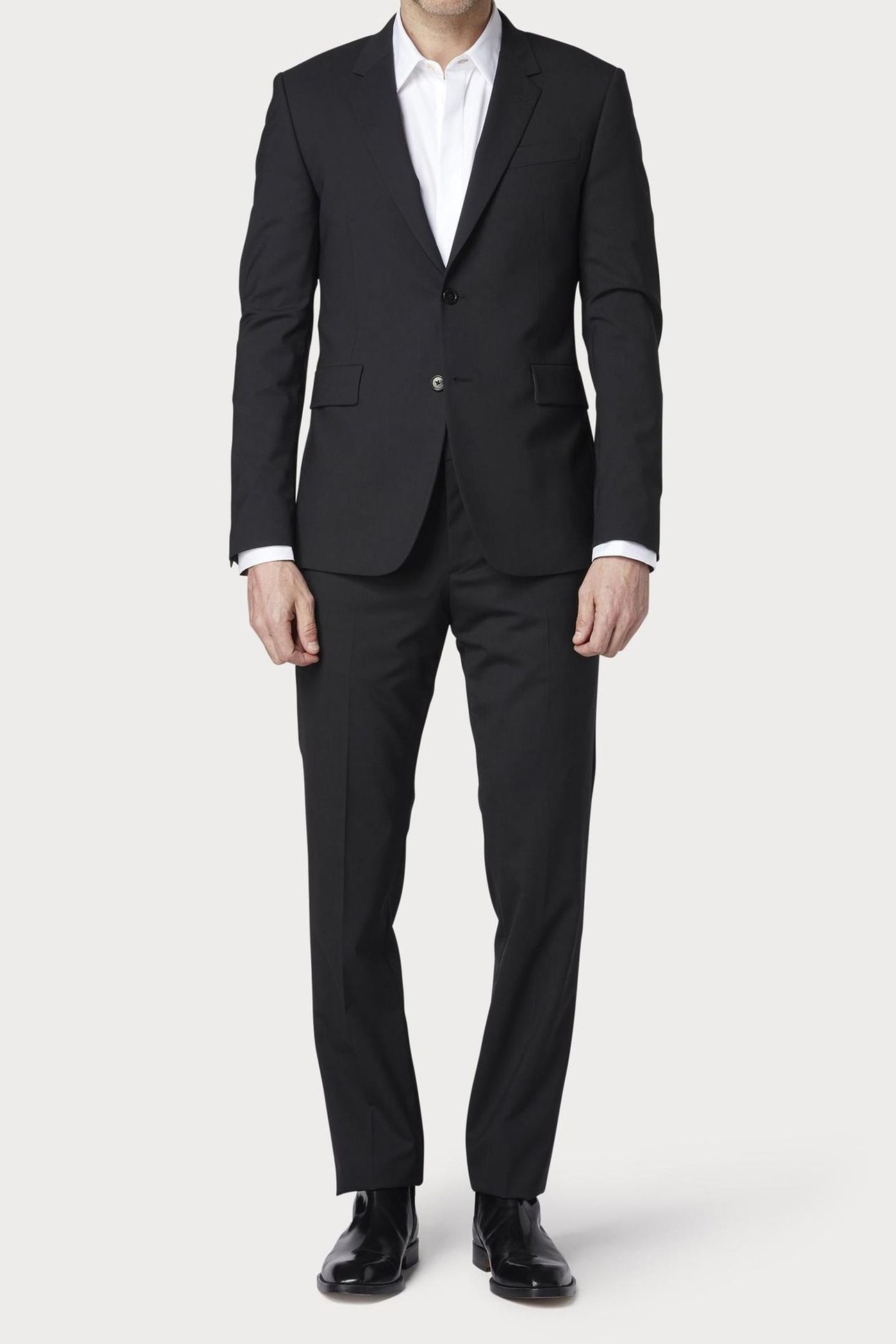 MENS SLIM FIT 2 BUTTON SUIT BLACK 6