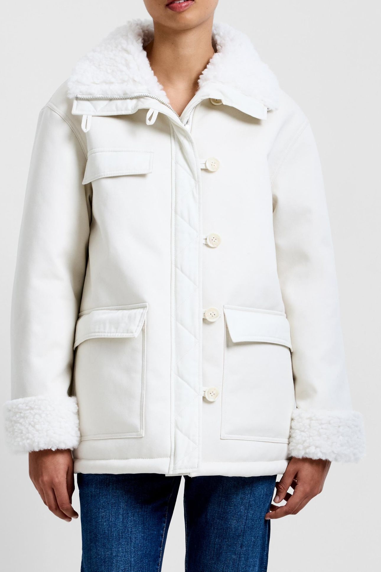 SOLISE COTTON FAUX FUR COAT ARCTIC WHITE 3