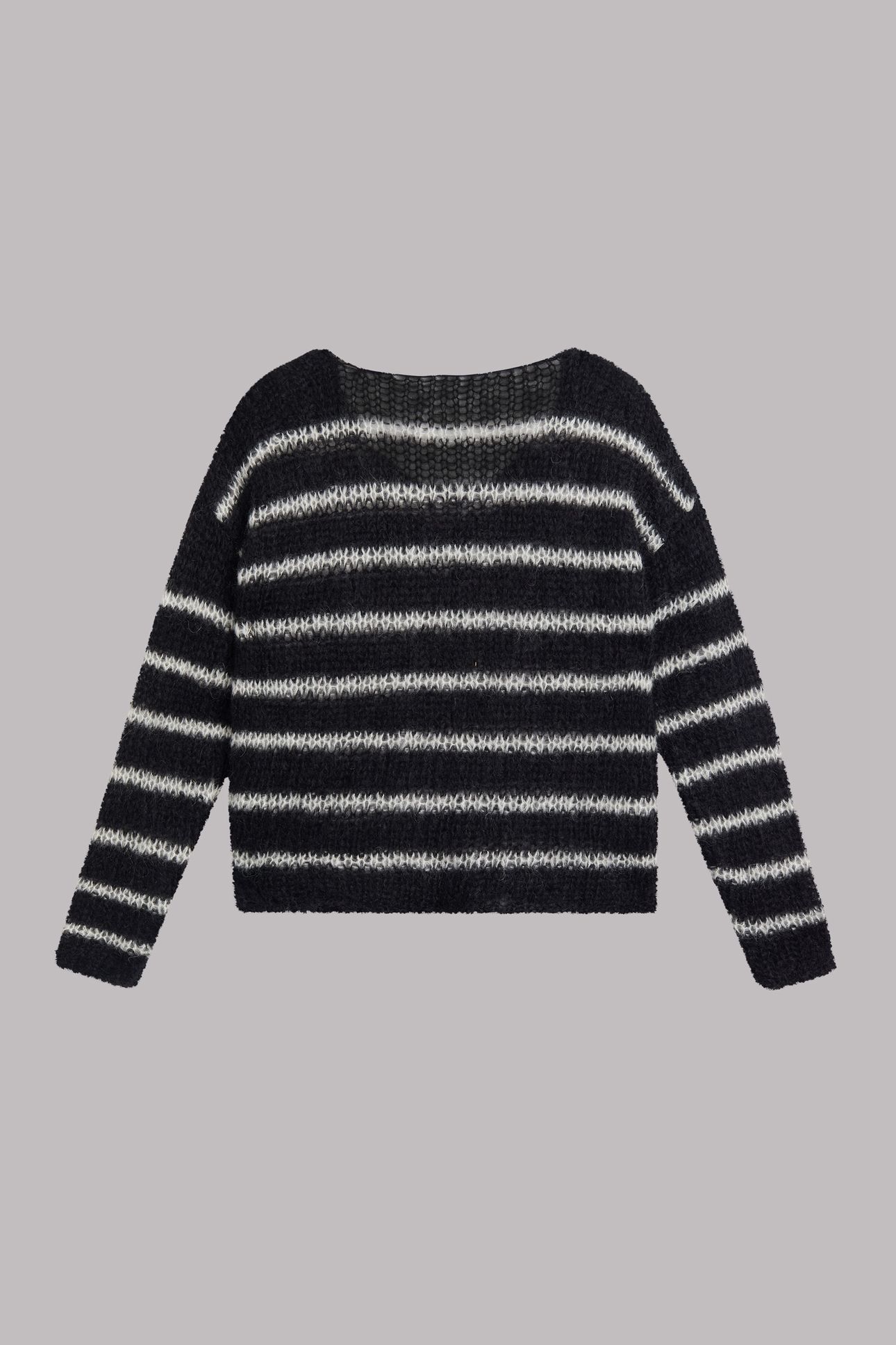 THE BLACK STRIPED MOHAIR KNITTED SWEATER BLACK 3