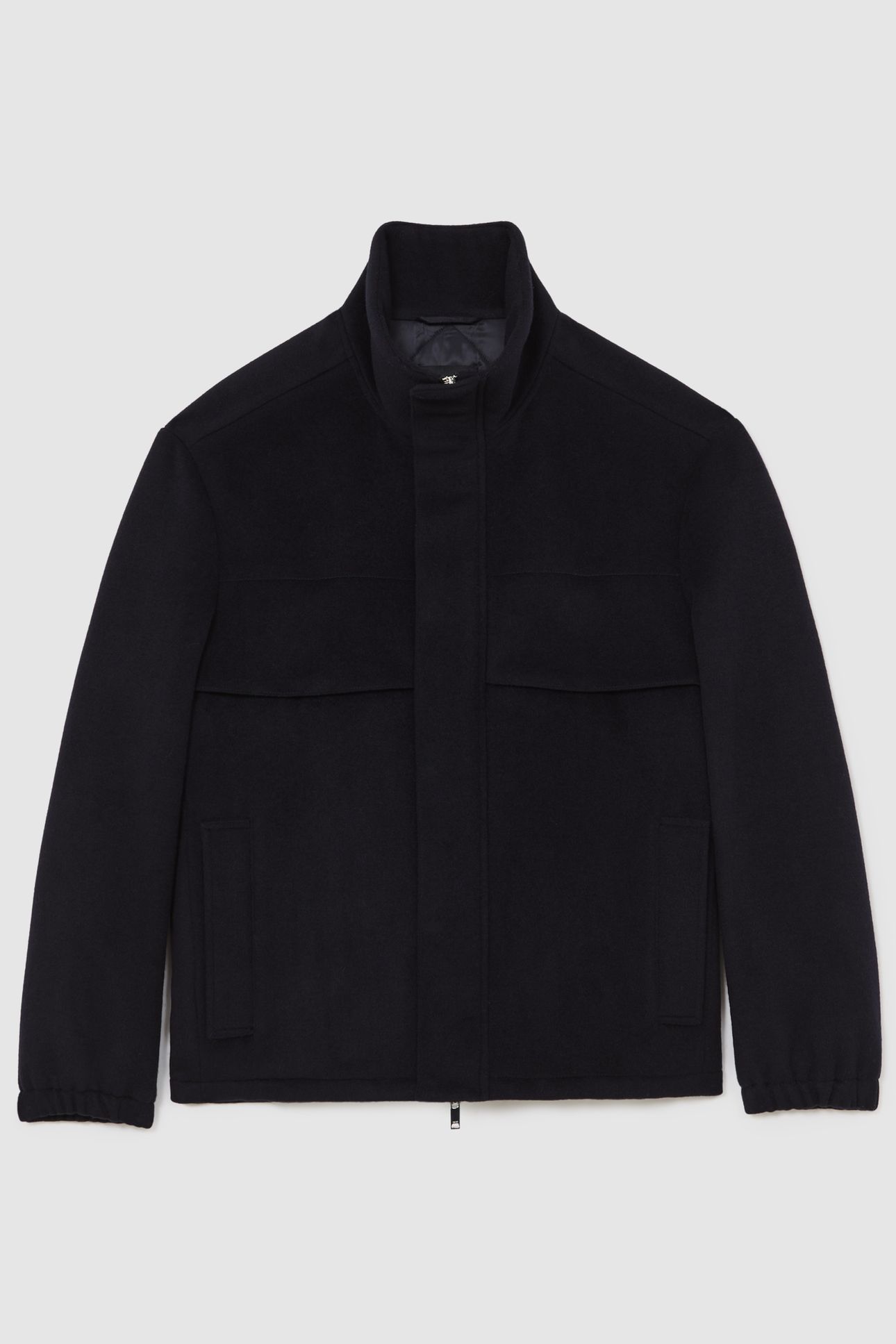 LS WOOL ZIP THROUGH FUNNEL NECK JACKET NAVY 5