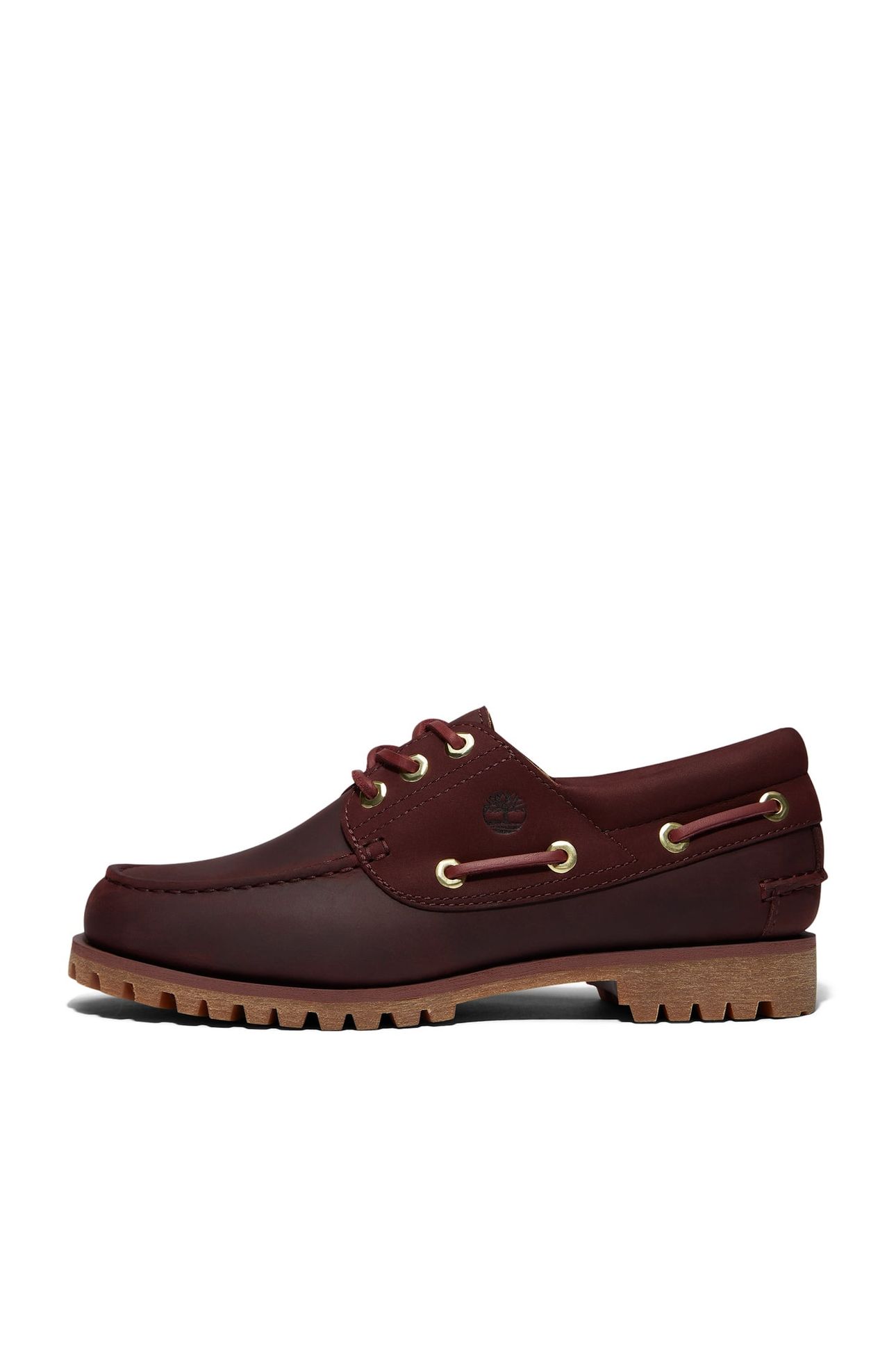 AUTH ESSENTIAL BOAT SHOE BURGUNDY FULL GRAIN 7