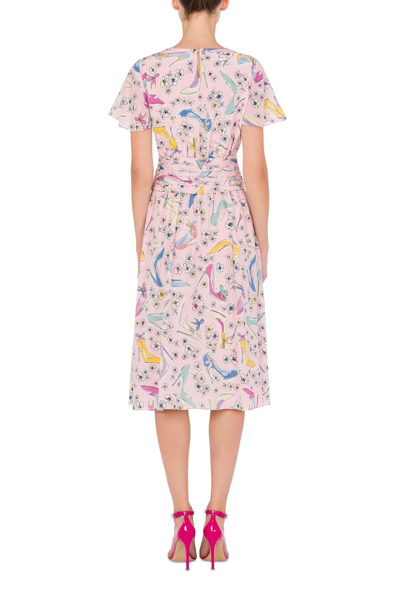 HEELS & FLOWERS MIDI DRESS PINK 2