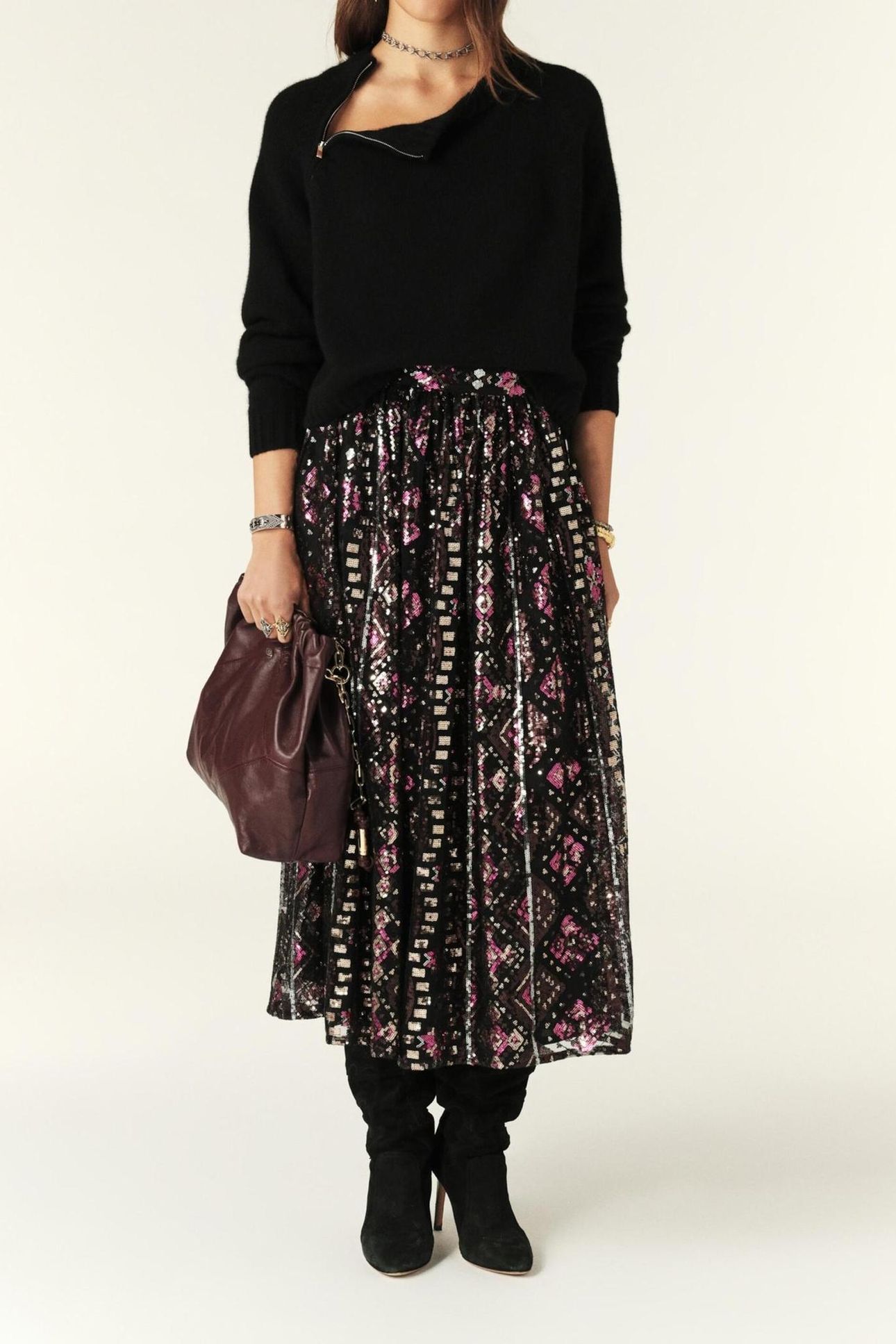 MID-LENGTH SKIRT BLACK 4