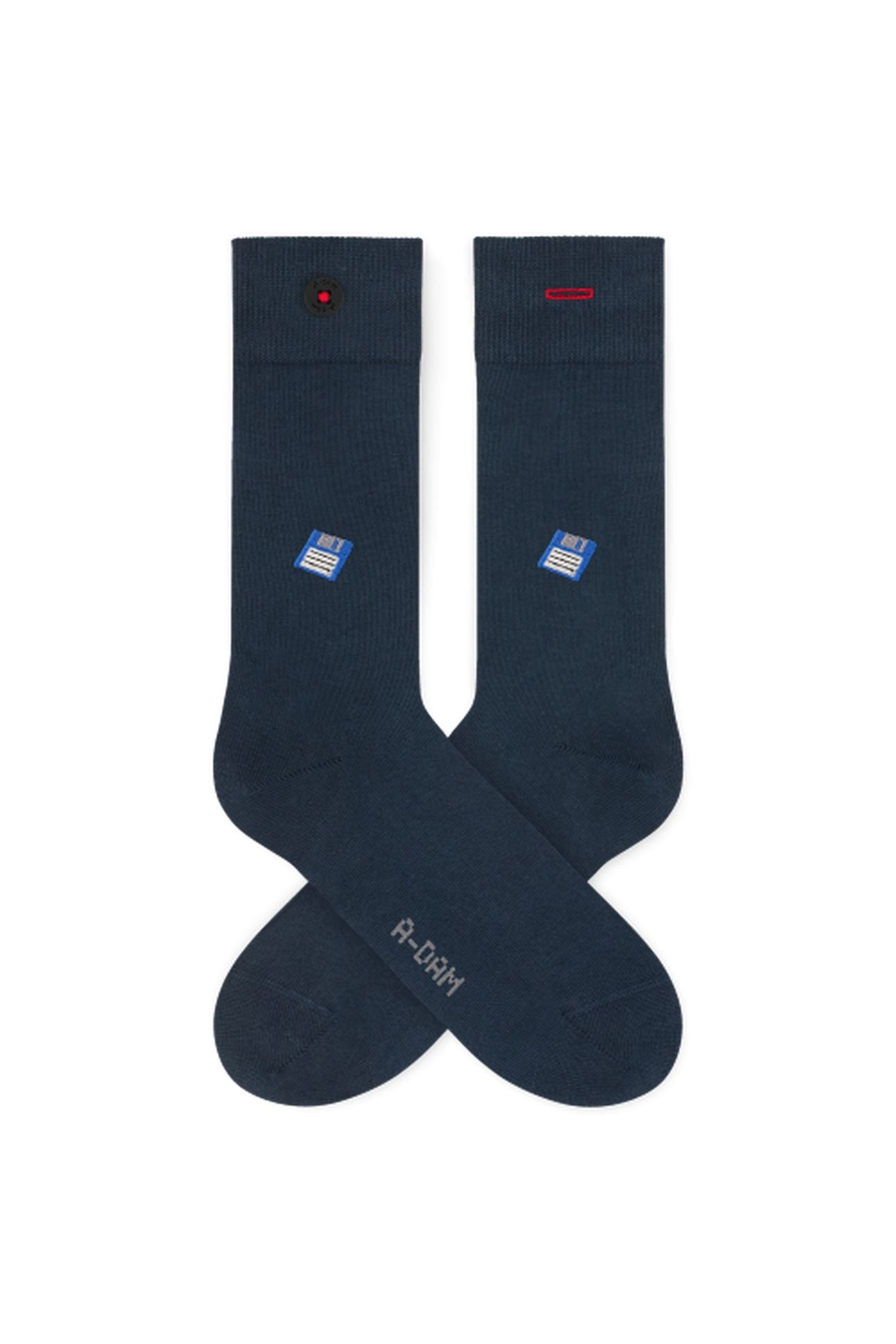 A-DAM 3-PACK CASUAL SOCKS NAVY FLOPPYDISK NAVY 2