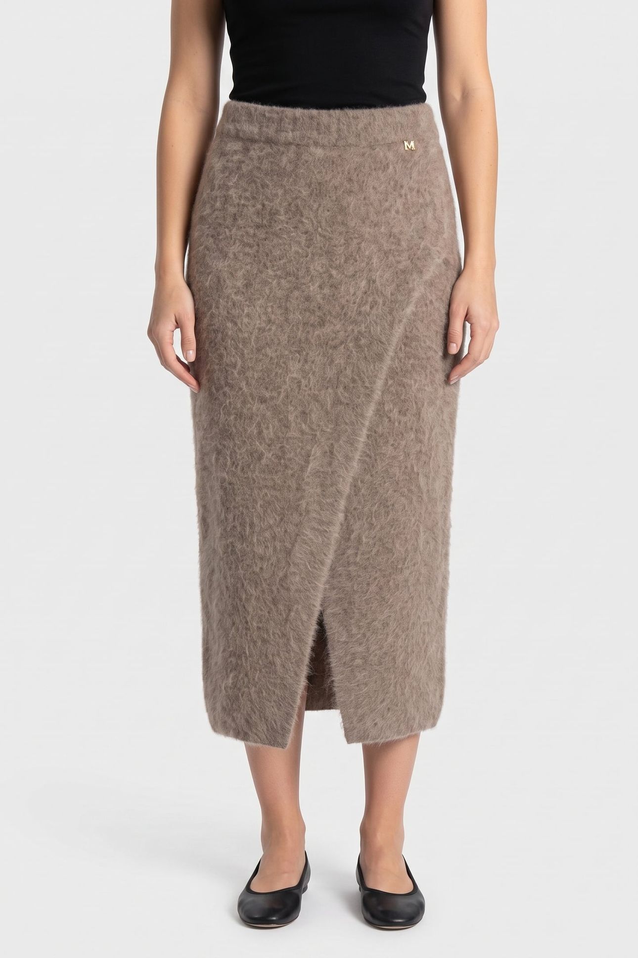 AGNES PENCIL SKIRT S SILK TAUPE MULTI 1