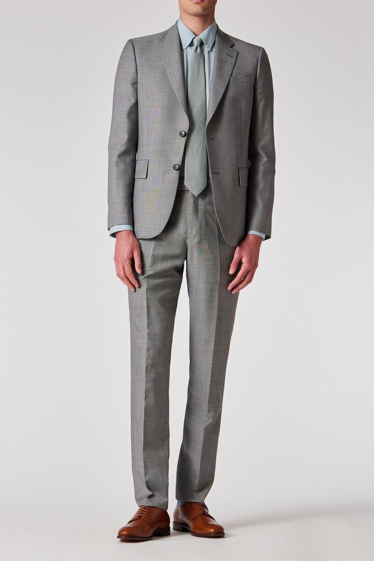 MENS TAILORED FIT 2 BUTTON SUIT GREY BEIGE 1