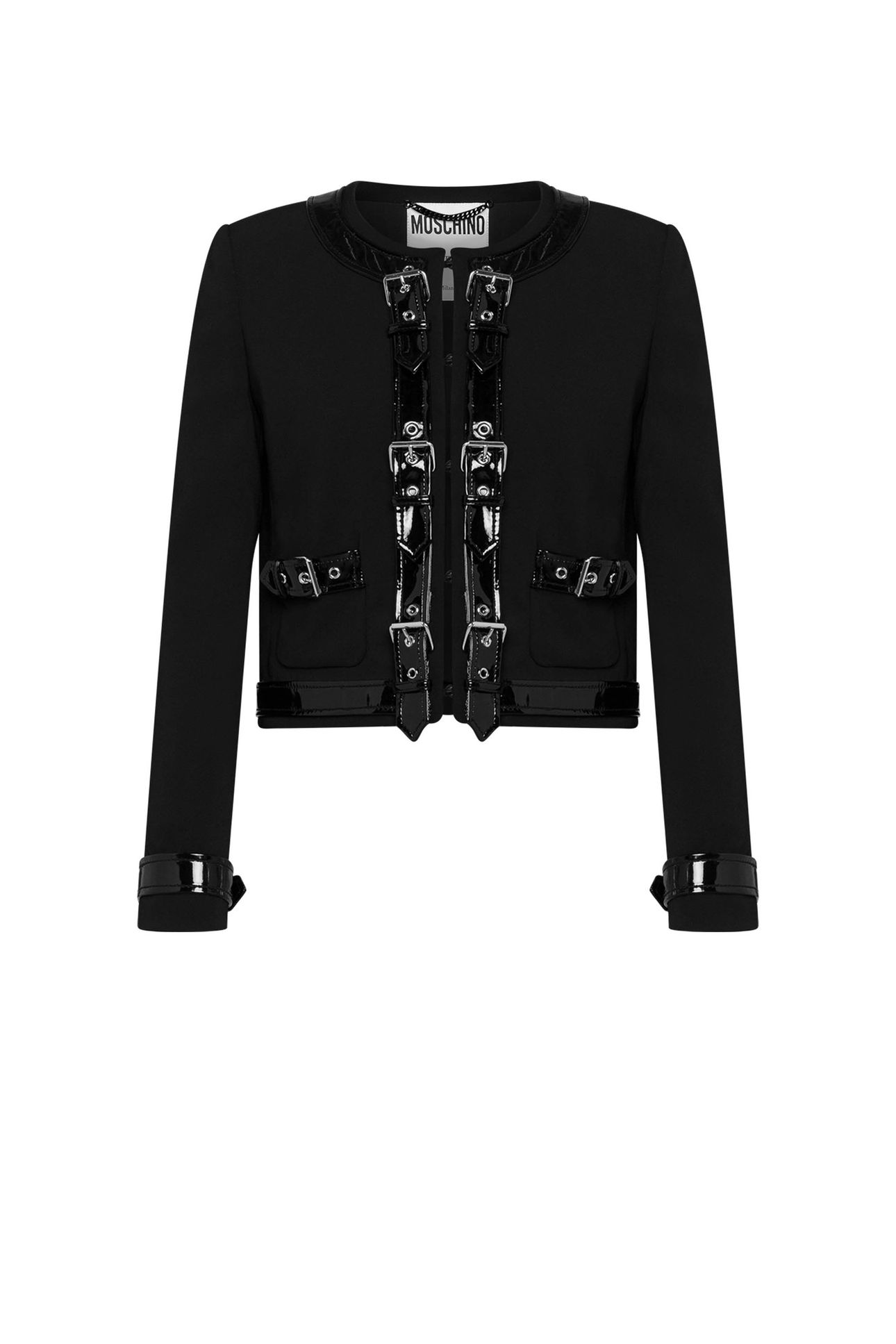 SHORT JACKET IN BONDAGE BUCKLE CADY BLACK 3
