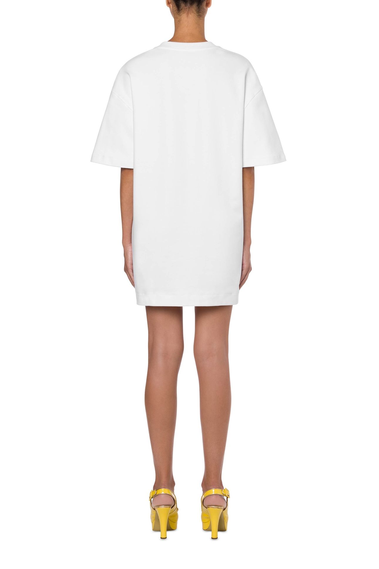 MULTICOLOR LOGO INTERLOCK JERSEY DRESS WHITE 2