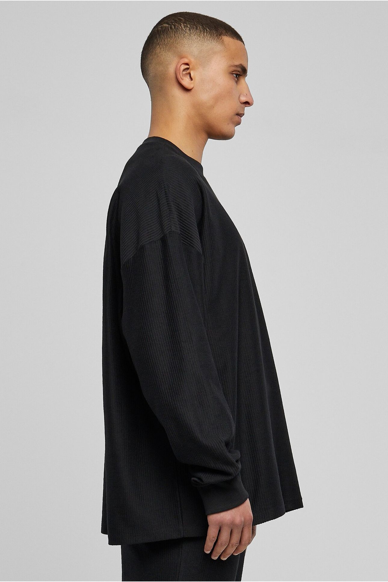 RIB TERRY BOXY CREW BLACK 4