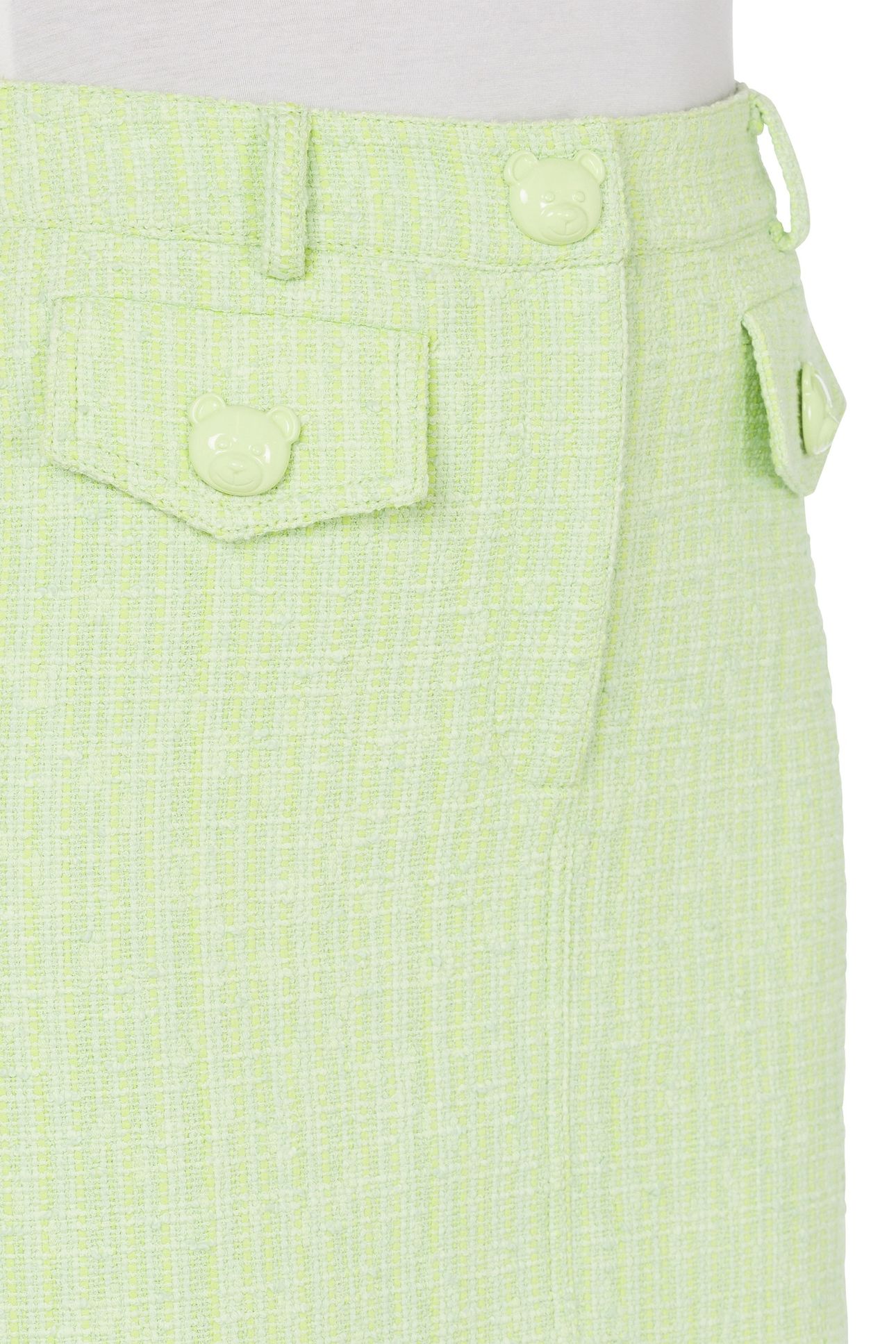 TEDDY BUTTONS TWEED MINI SKIRT GREEN 4