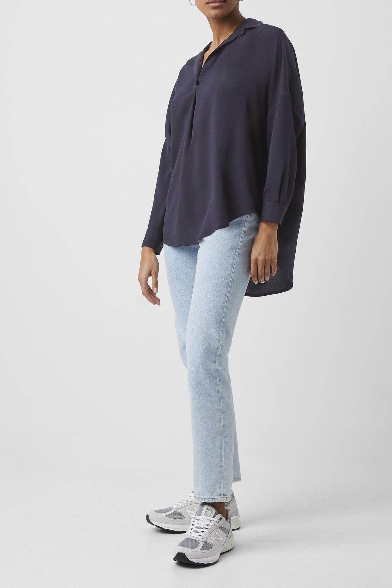 RHODES RECYCLED CREPE POPOVER UTILITY BLUE UTILITY BLUE 4